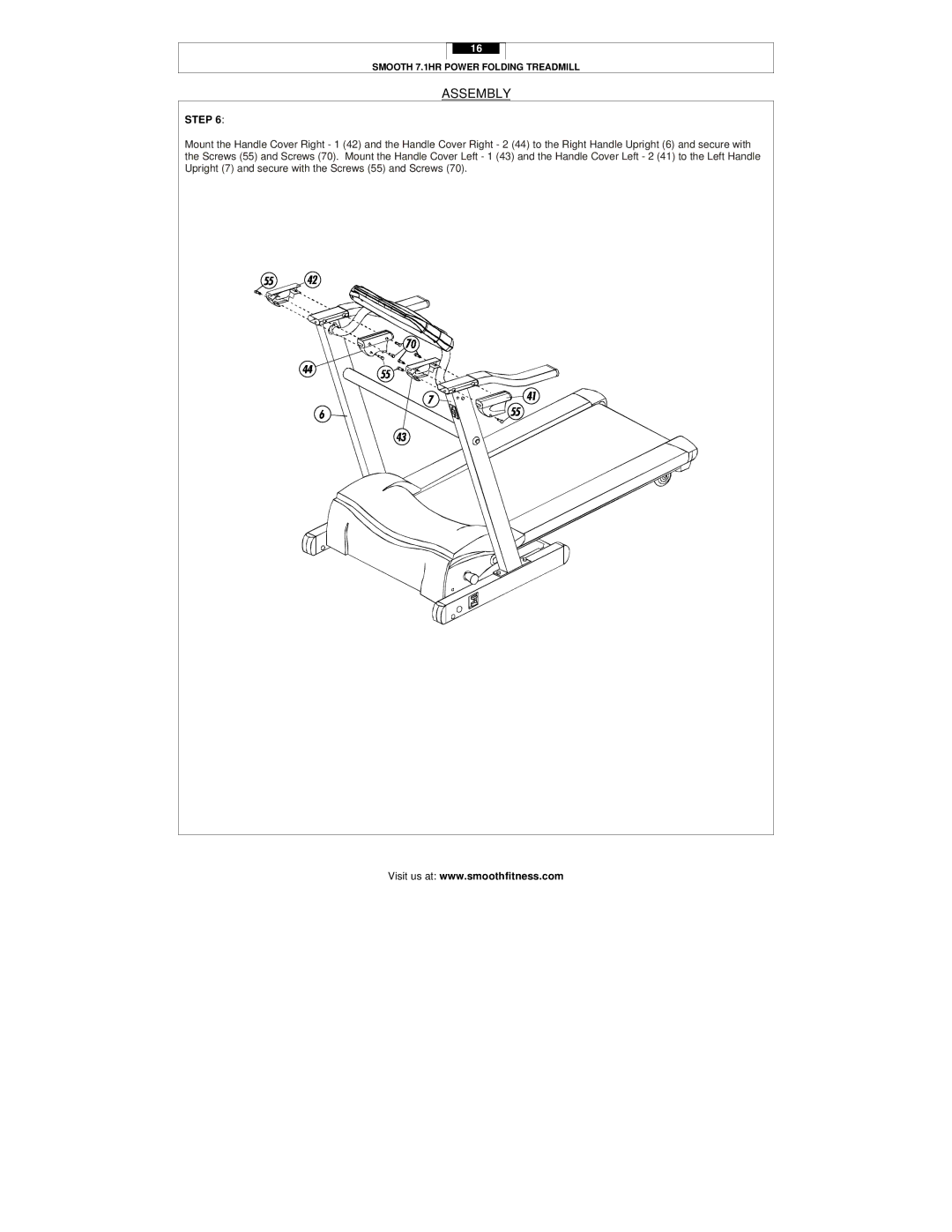 Smooth Fitness 7.1HR user manual Assembly 