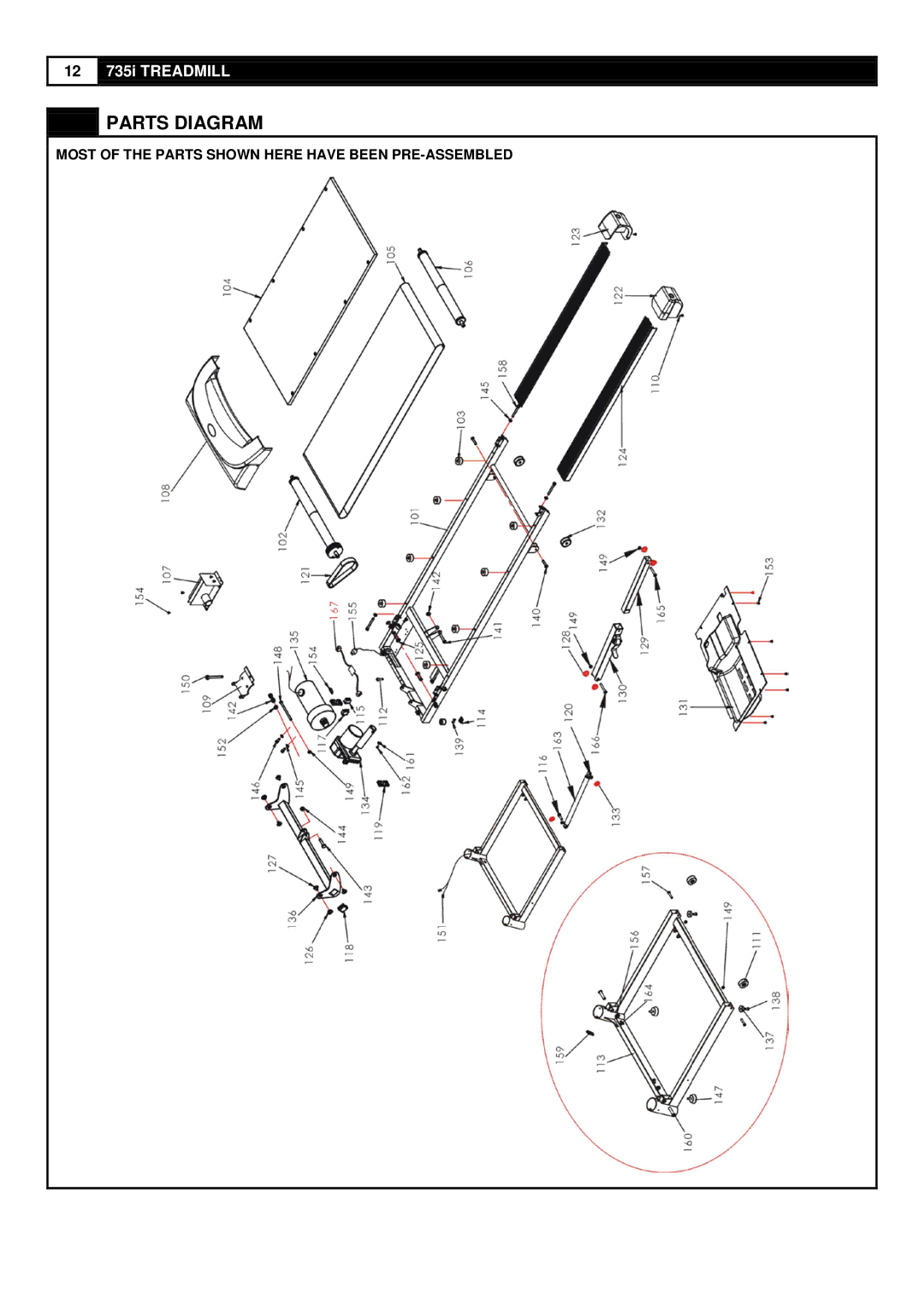 Smooth Fitness 735 user manual Parts Diagram 