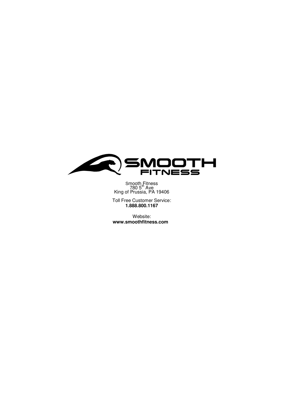 Smooth Fitness 735 user manual 888.800.1167 