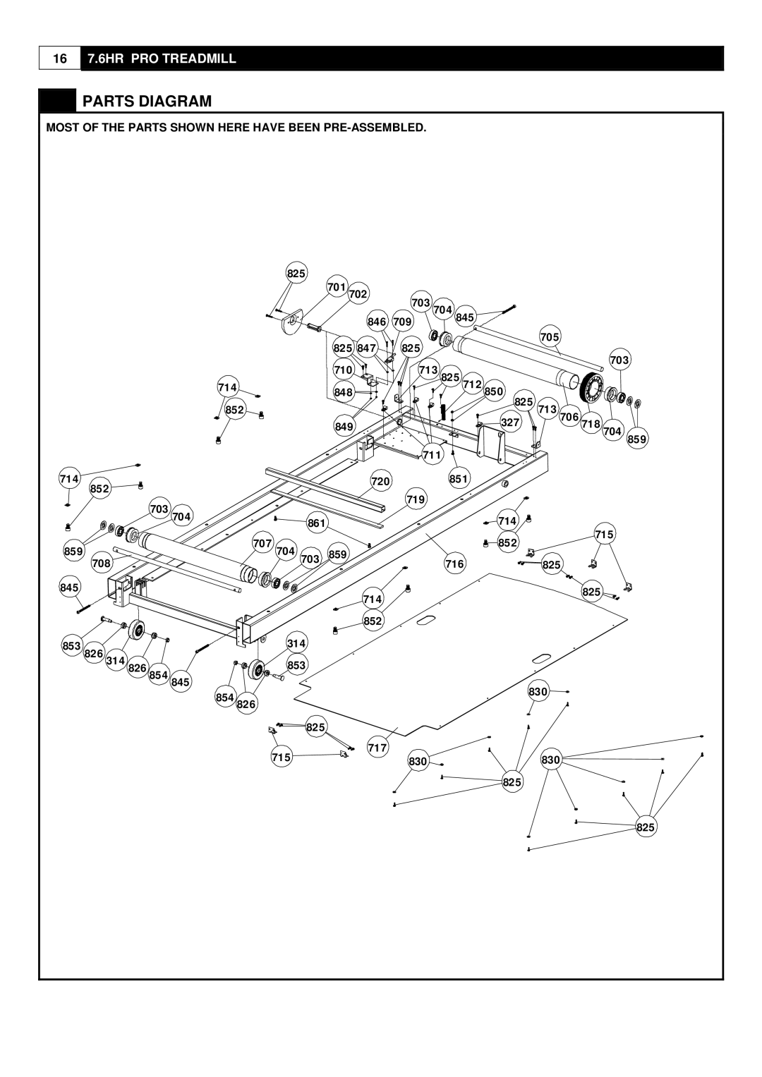 Smooth Fitness 7.6HR PRO user manual Parts Diagram 