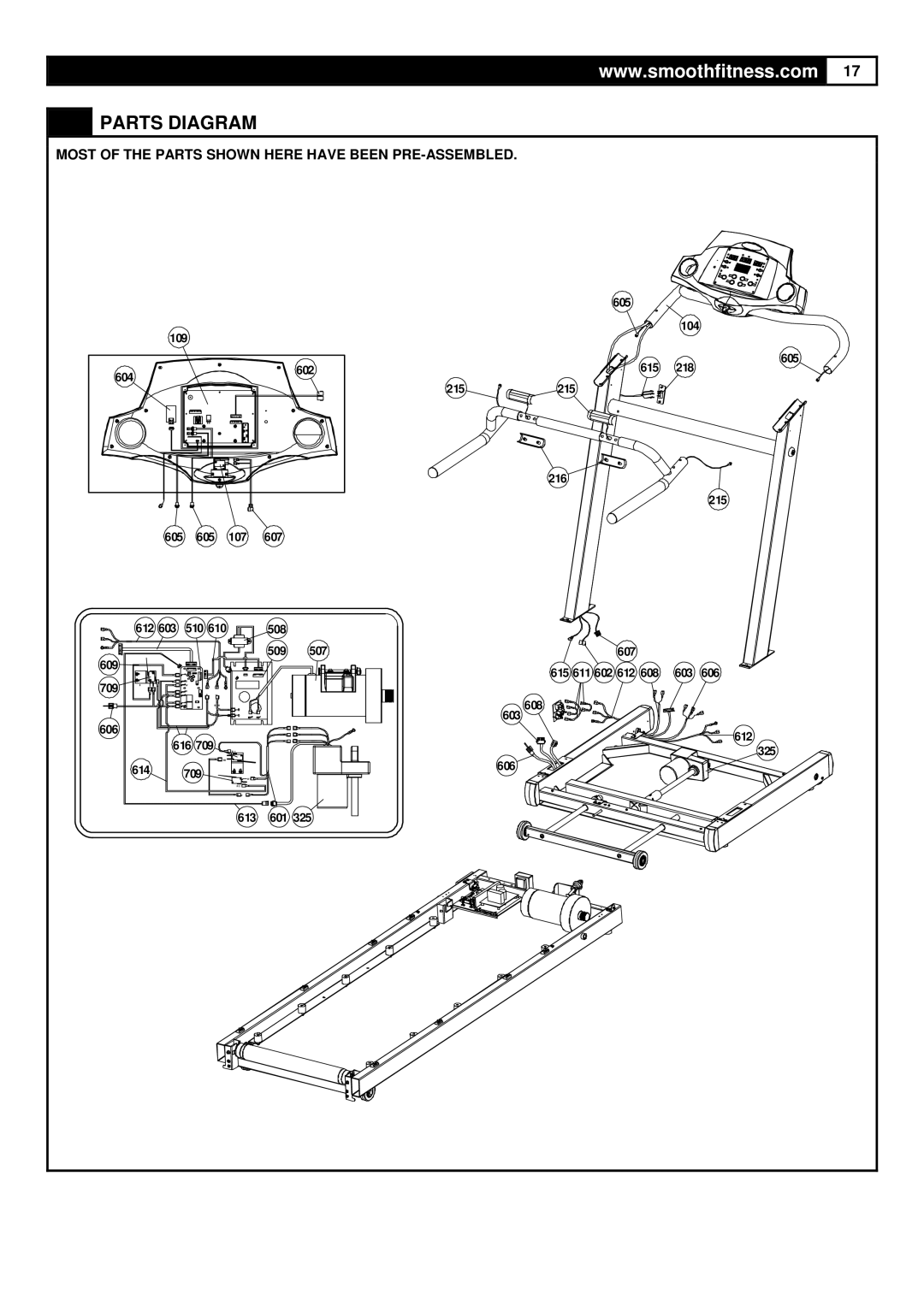 Smooth Fitness 7.6HR PRO user manual 605 109 104 602 615 218 604 215 216 107 607 612 