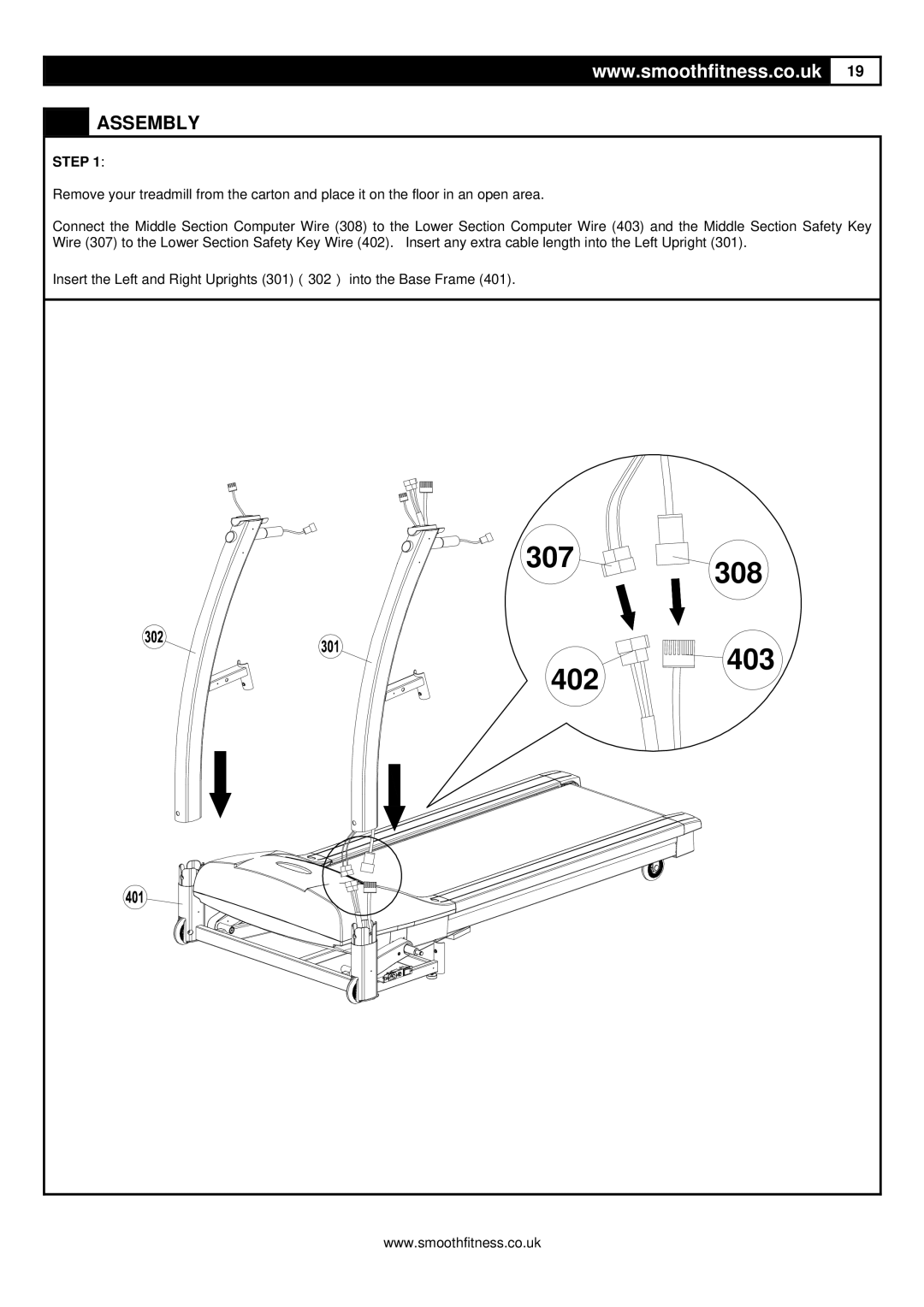 Smooth Fitness 8.25E user manual Assembly, Step 