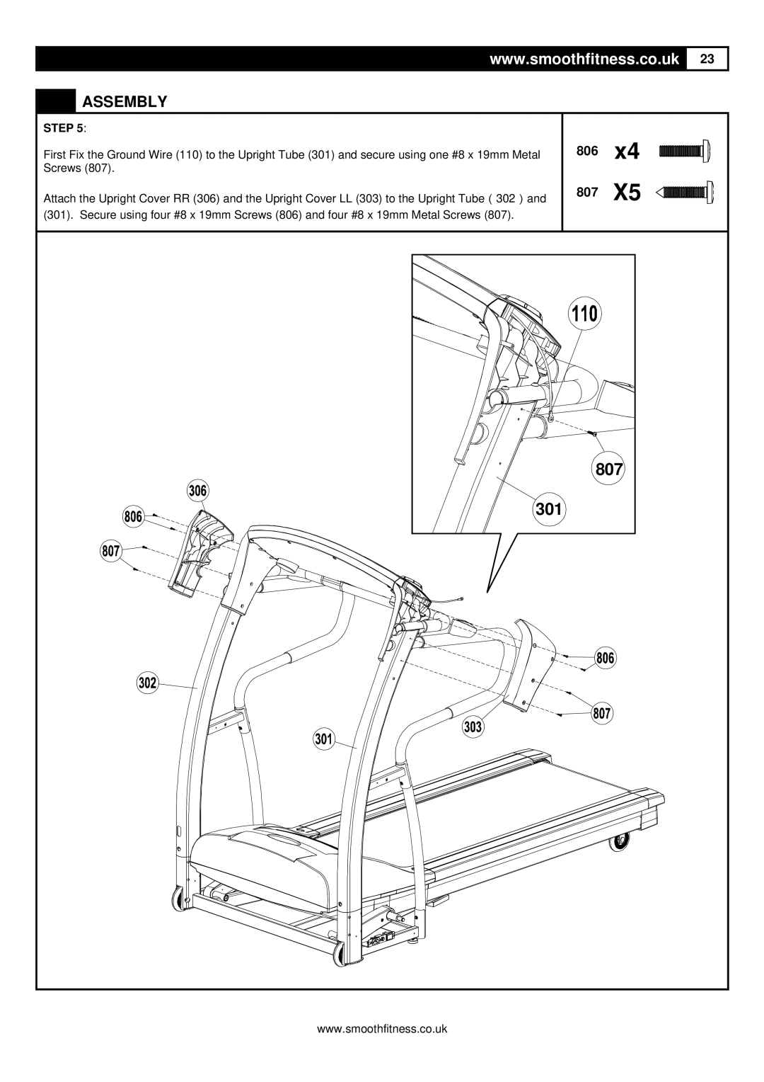 Smooth Fitness 8.25E user manual 807 301 