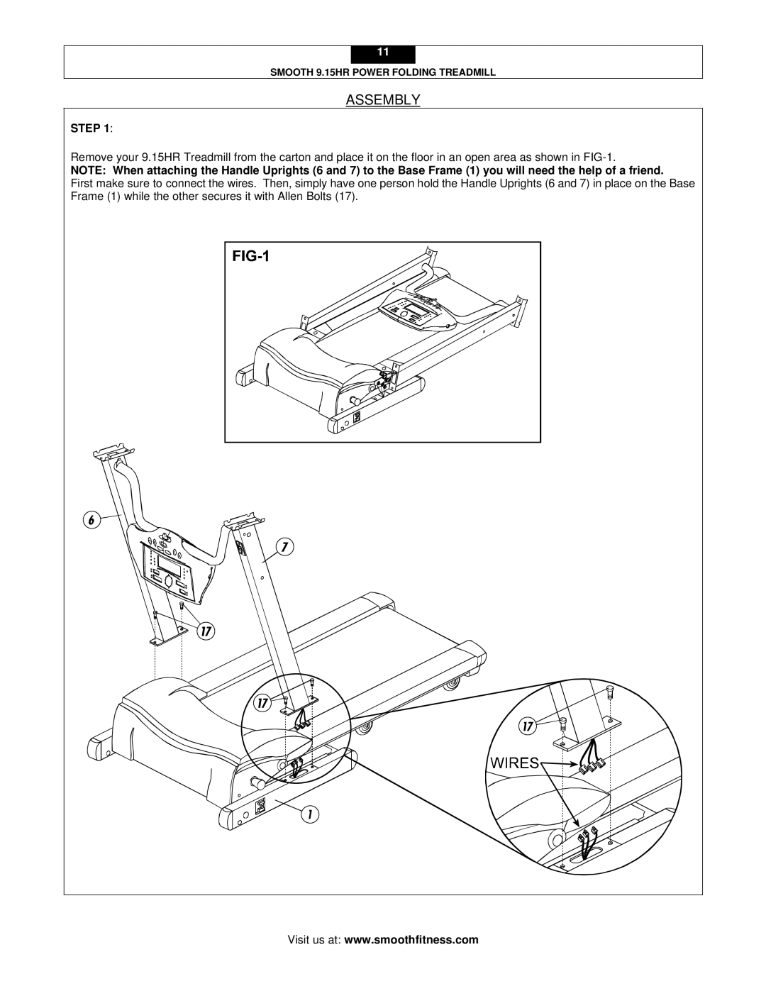 Smooth Fitness 9.15HR user manual Assembly, Step 