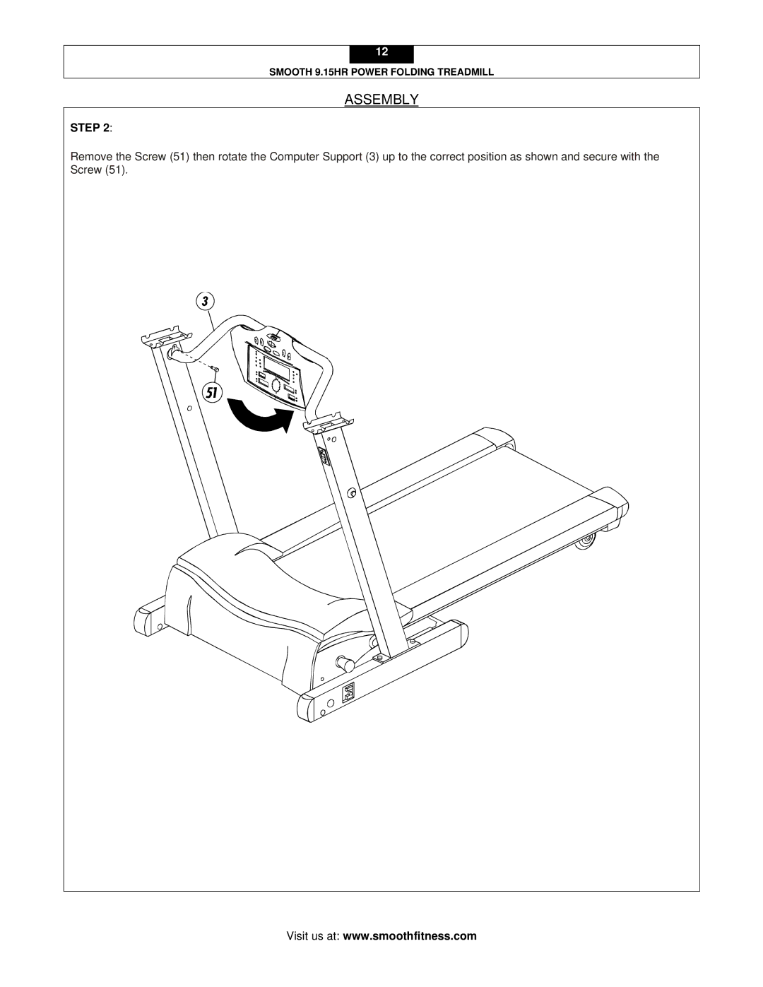 Smooth Fitness 9.15HR user manual Assembly 