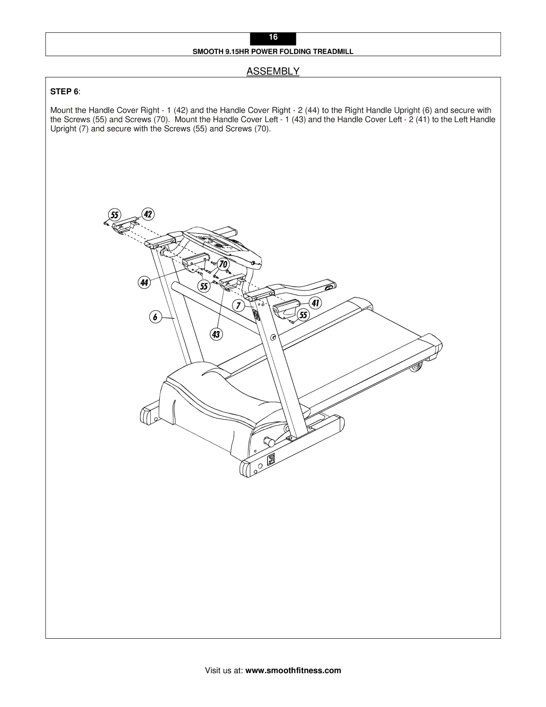 Smooth Fitness 9.15HR user manual Assembly 