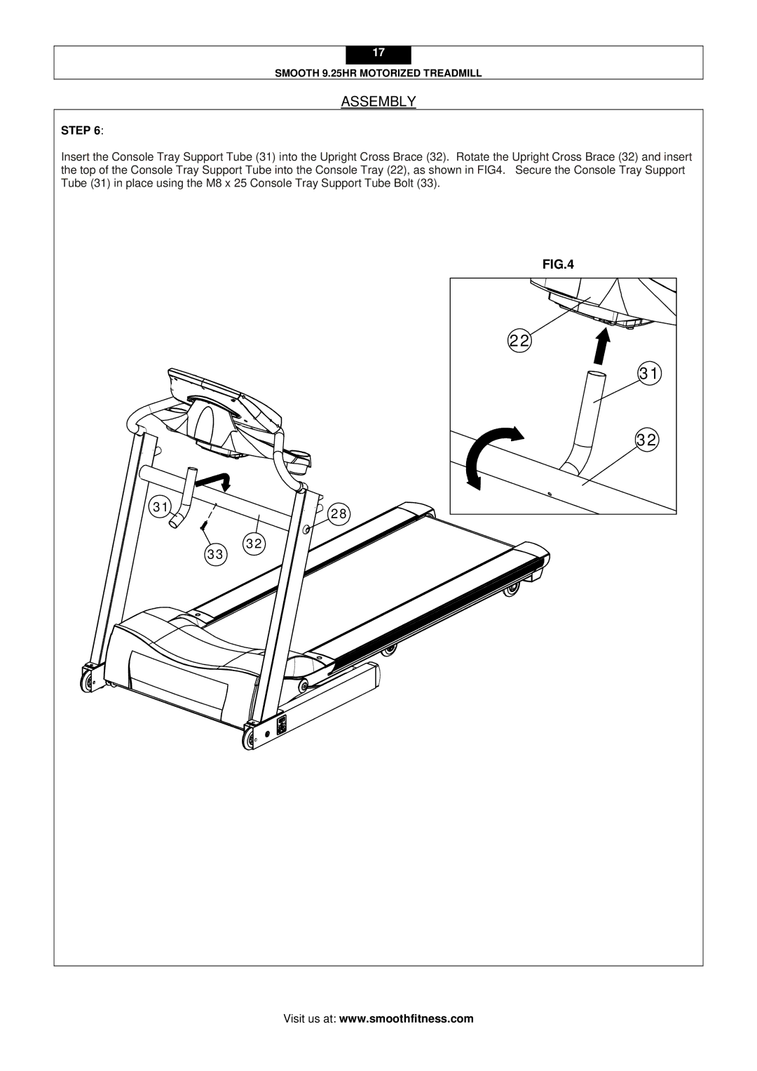 Smooth Fitness 9.25HR user manual Assembly 