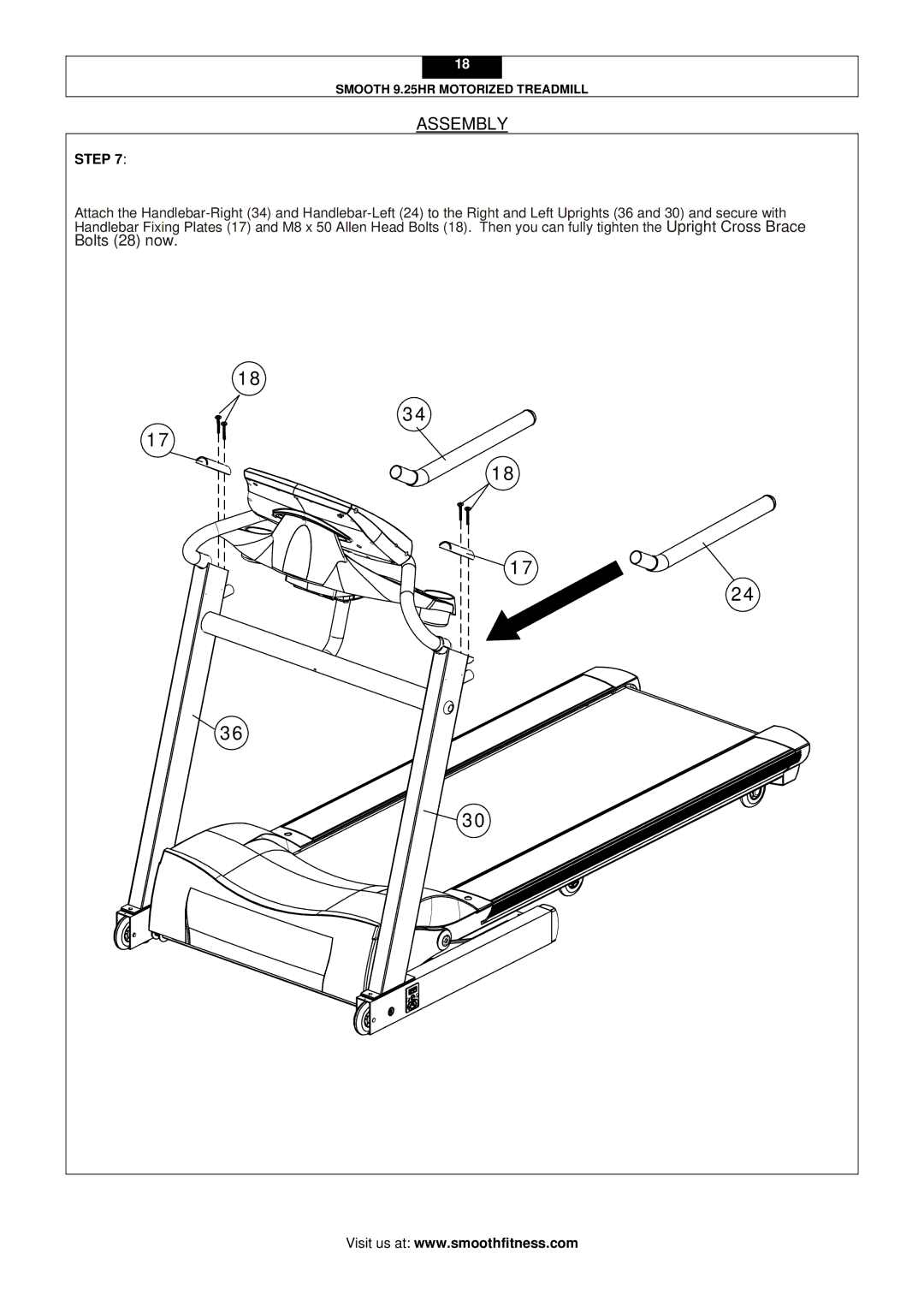 Smooth Fitness 9.25HR user manual Assembly 