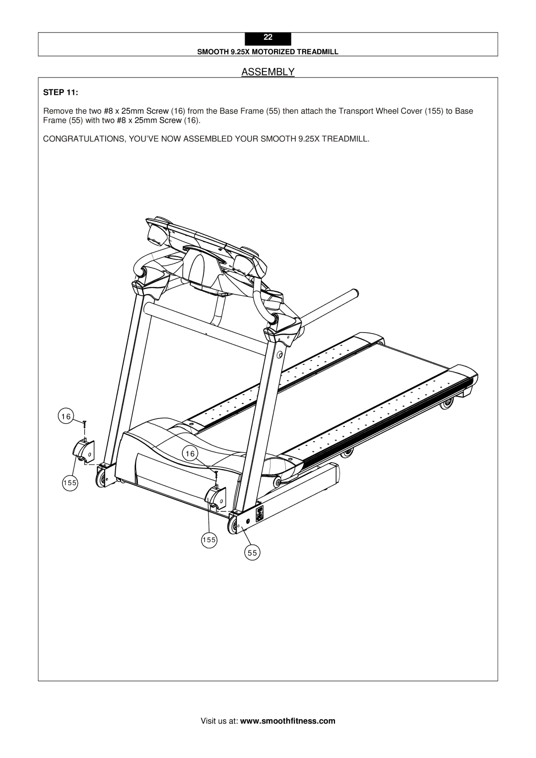 Smooth Fitness 9.25X user manual 155 