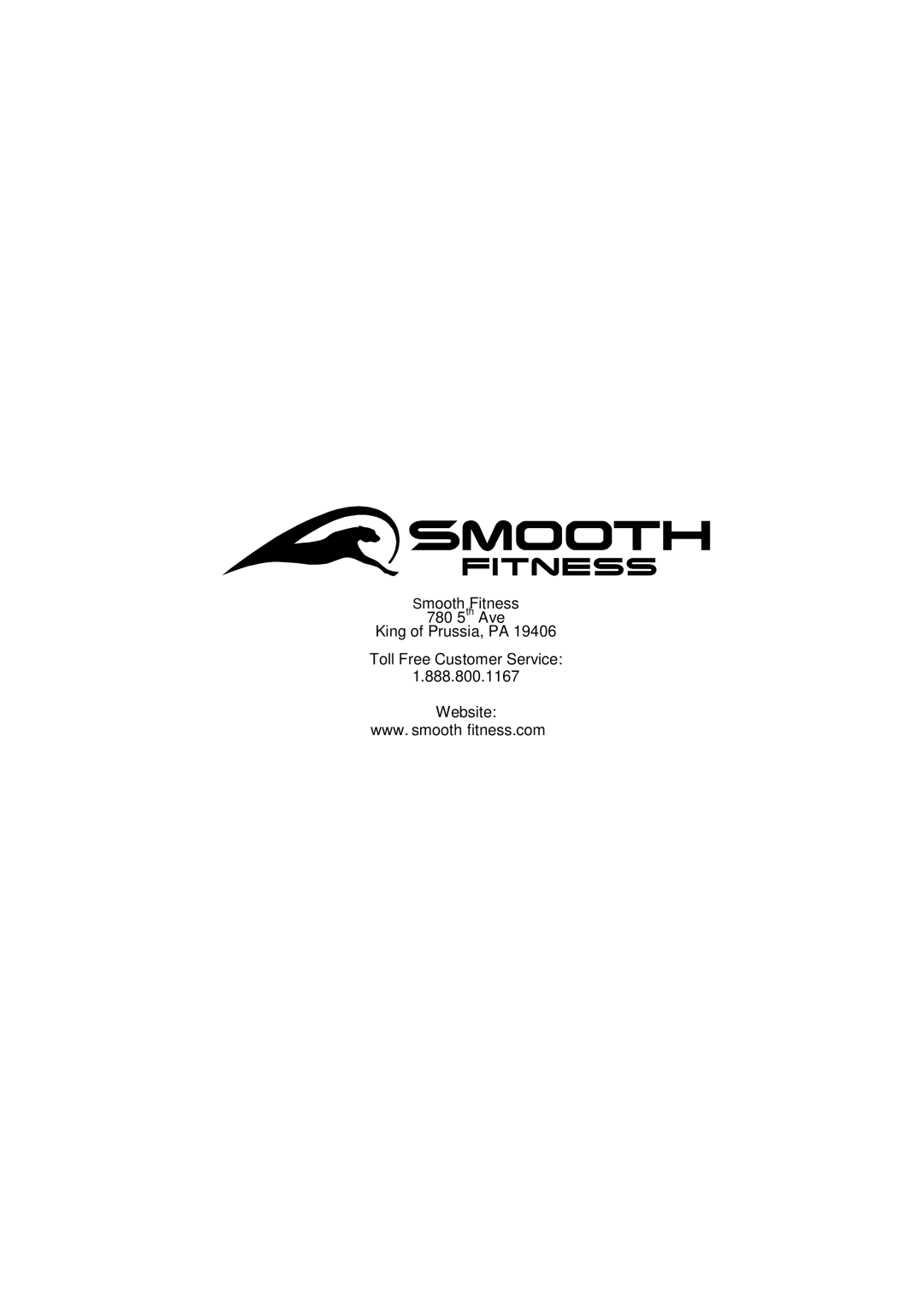 Smooth Fitness 935 user manual 888.800.1167 