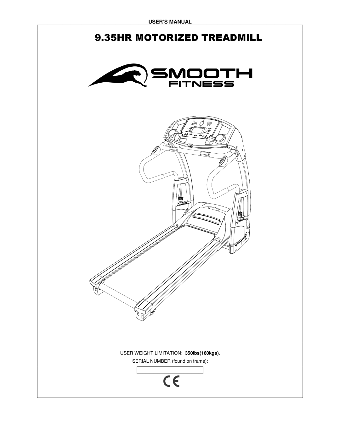 Smooth Fitness 9.35HR user manual 35HR Motorized Treadmill 