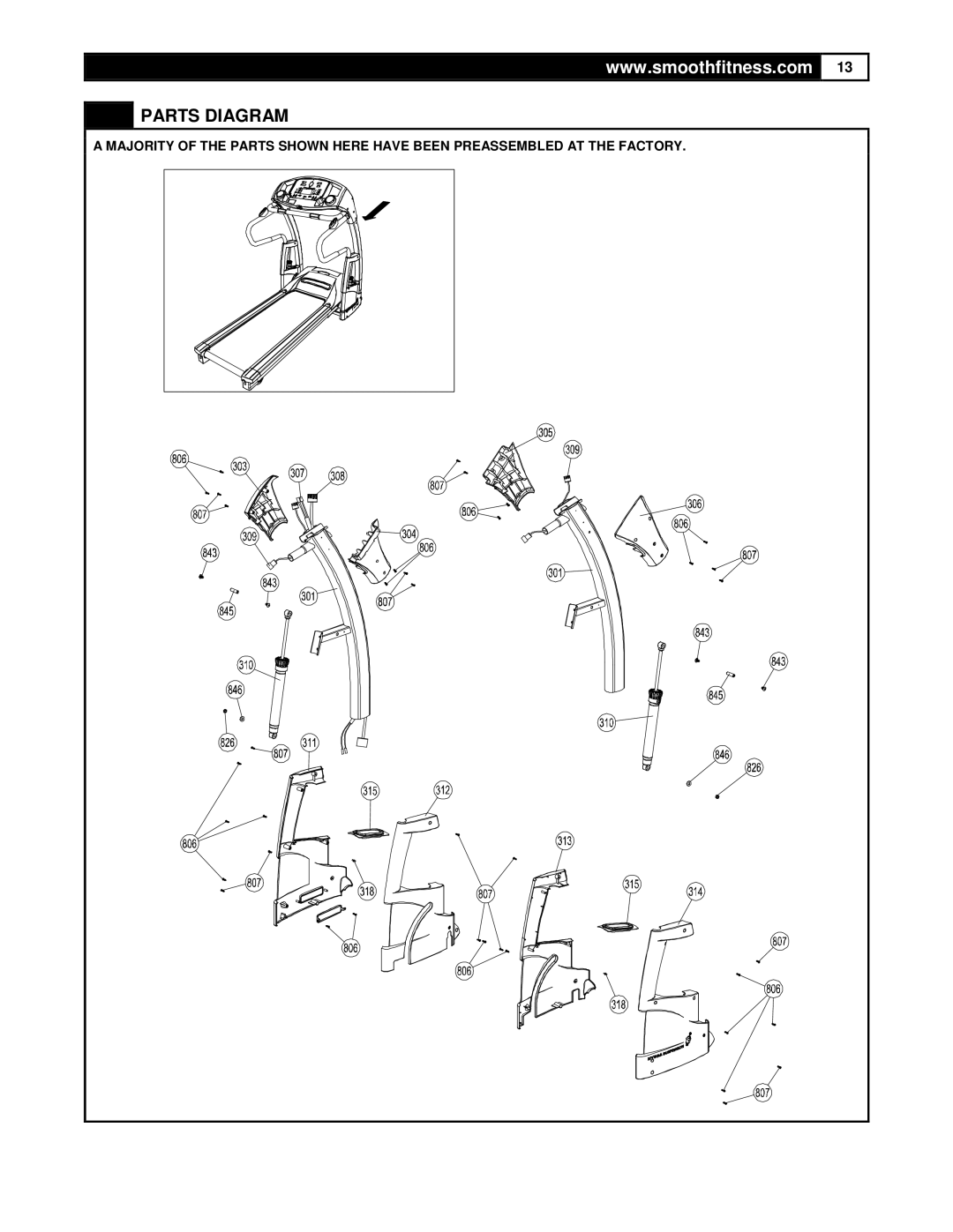 Smooth Fitness 9.35HR user manual Parts Diagram 