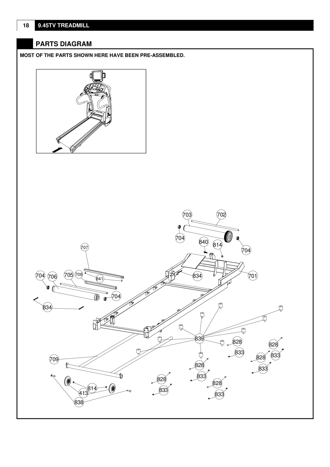 Smooth Fitness user manual 18 9.45TV Treadmill 