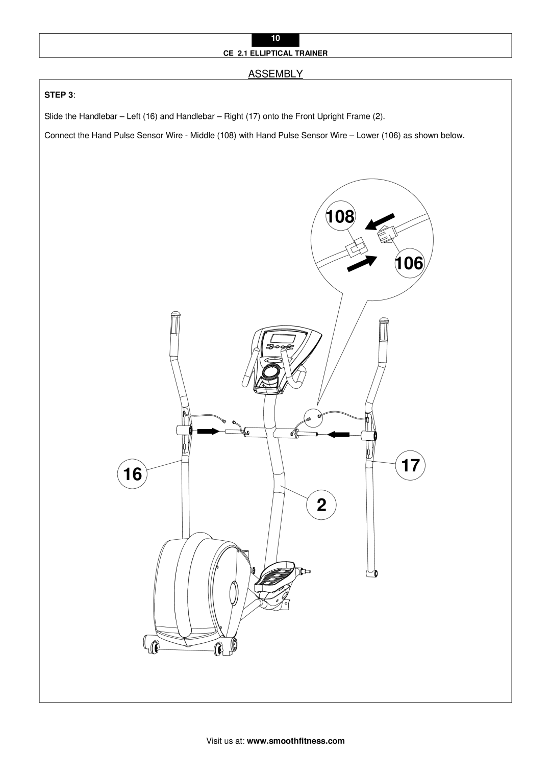 Smooth Fitness CE 2.1 user manual 108 106 