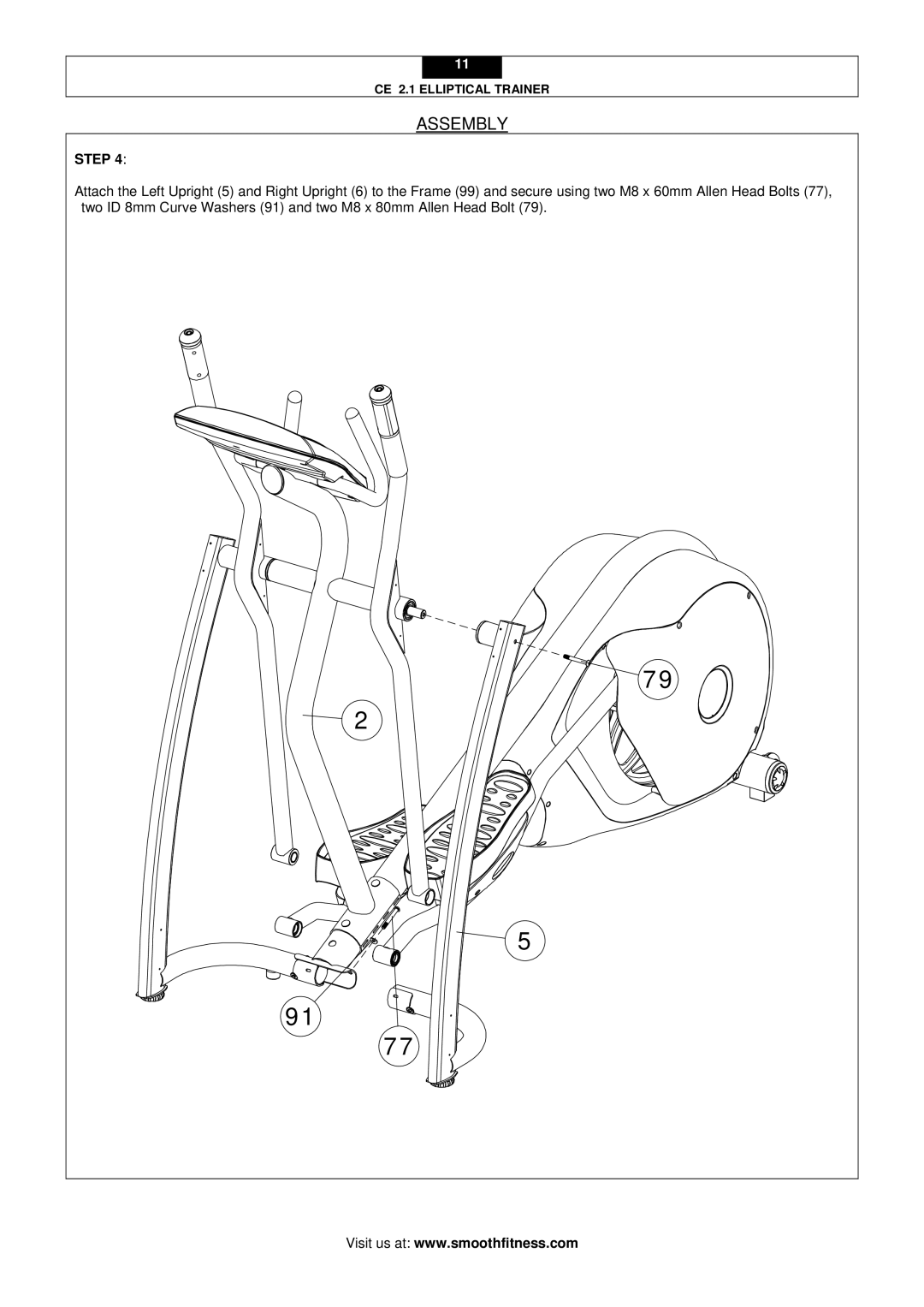 Smooth Fitness CE 2.1 user manual Assembly 