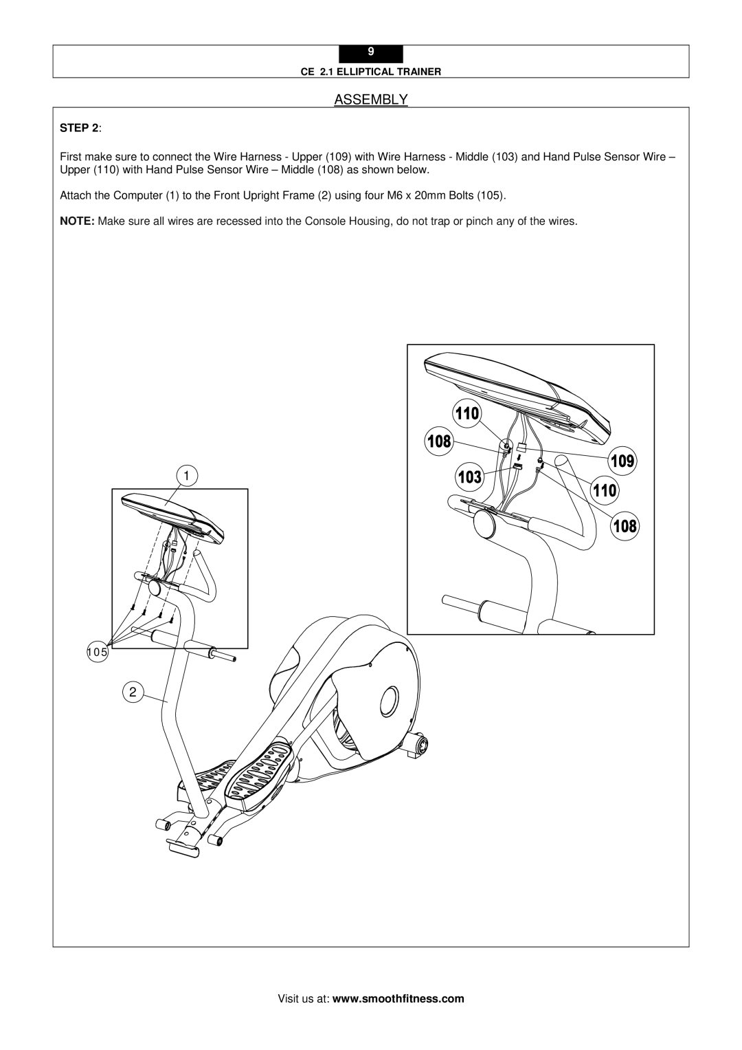 Smooth Fitness CE 2.1 user manual 105 