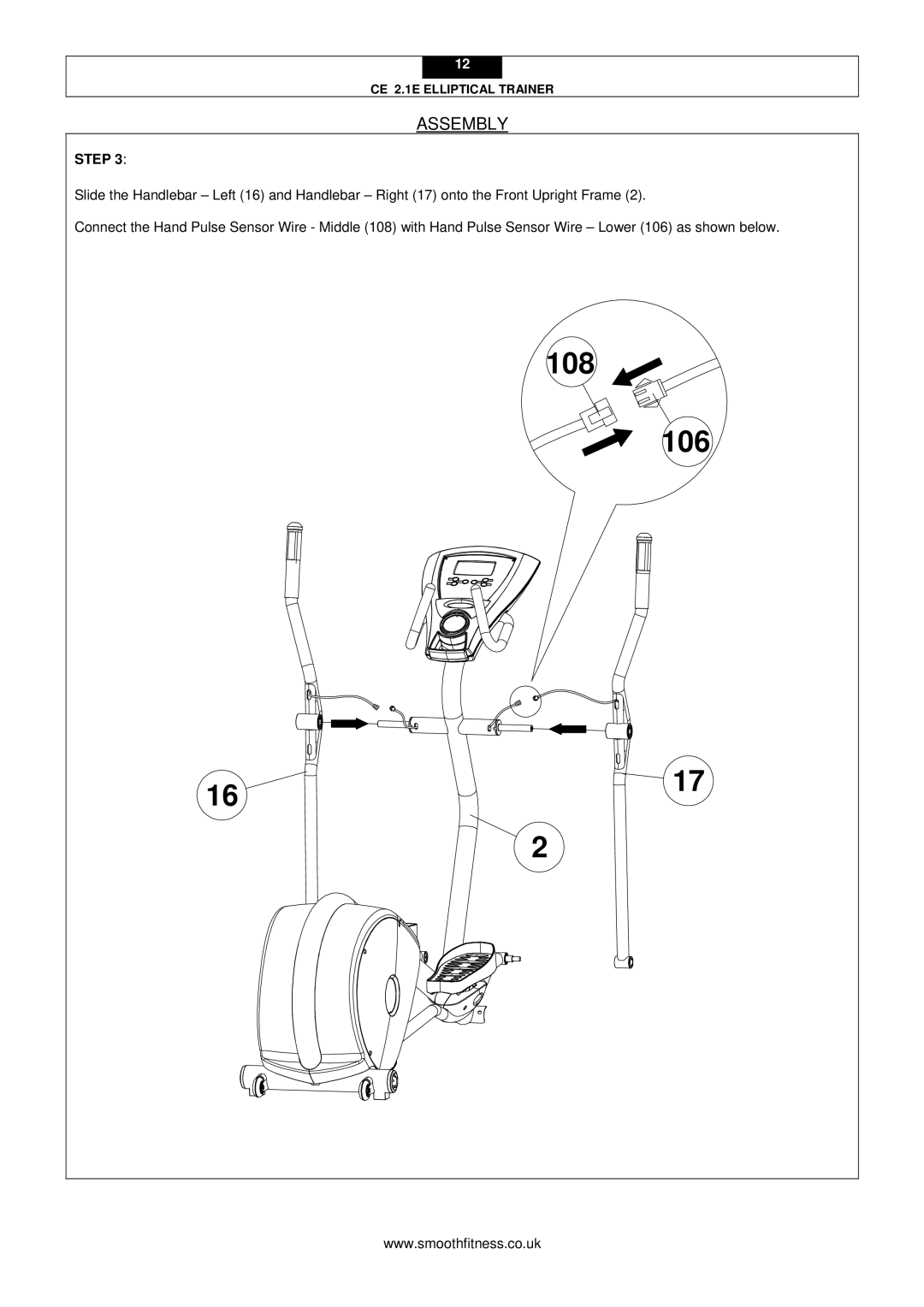 Smooth Fitness CE 2.1E user manual 108 106 