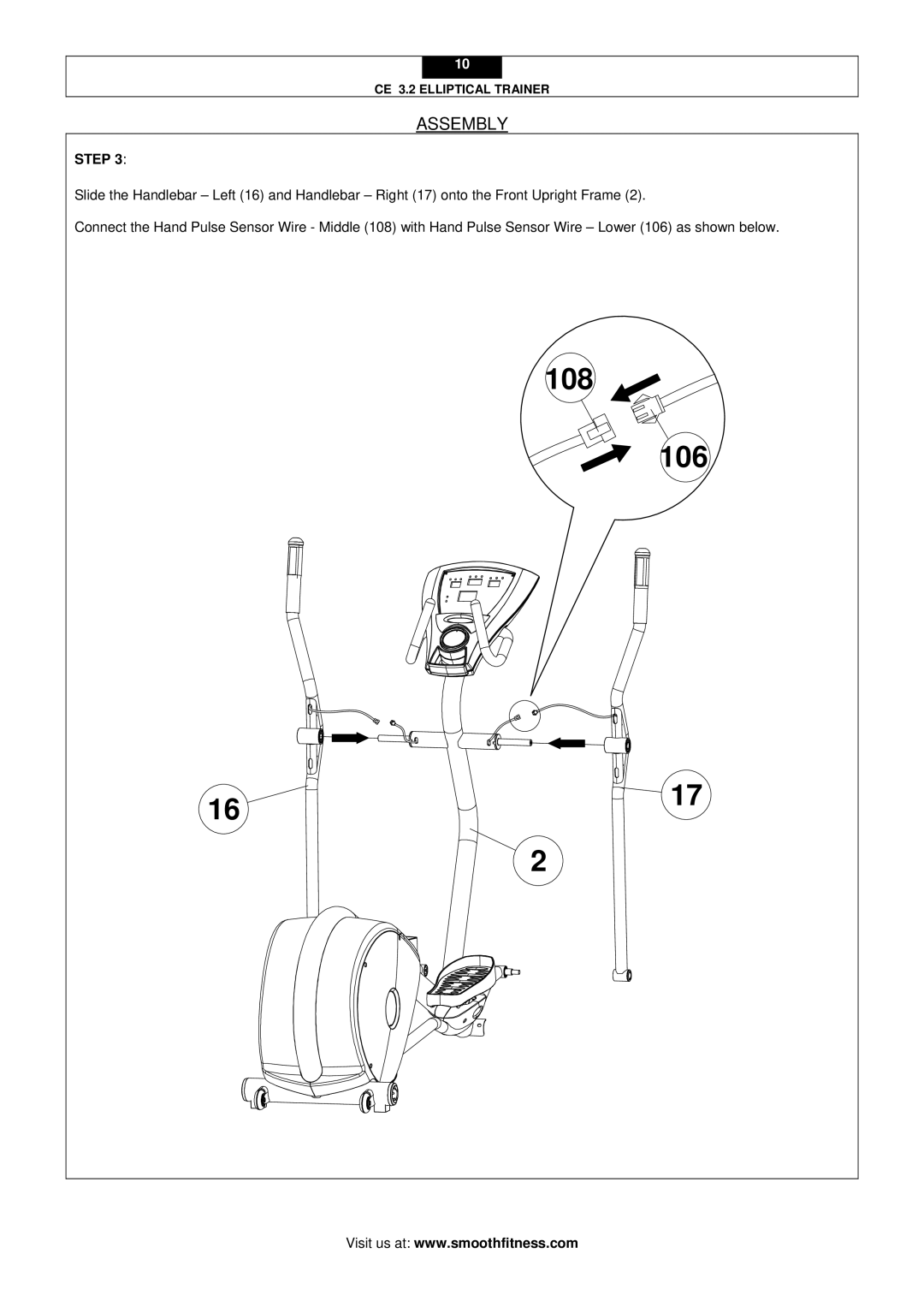 Smooth Fitness CE 3.2 user manual 108 106 