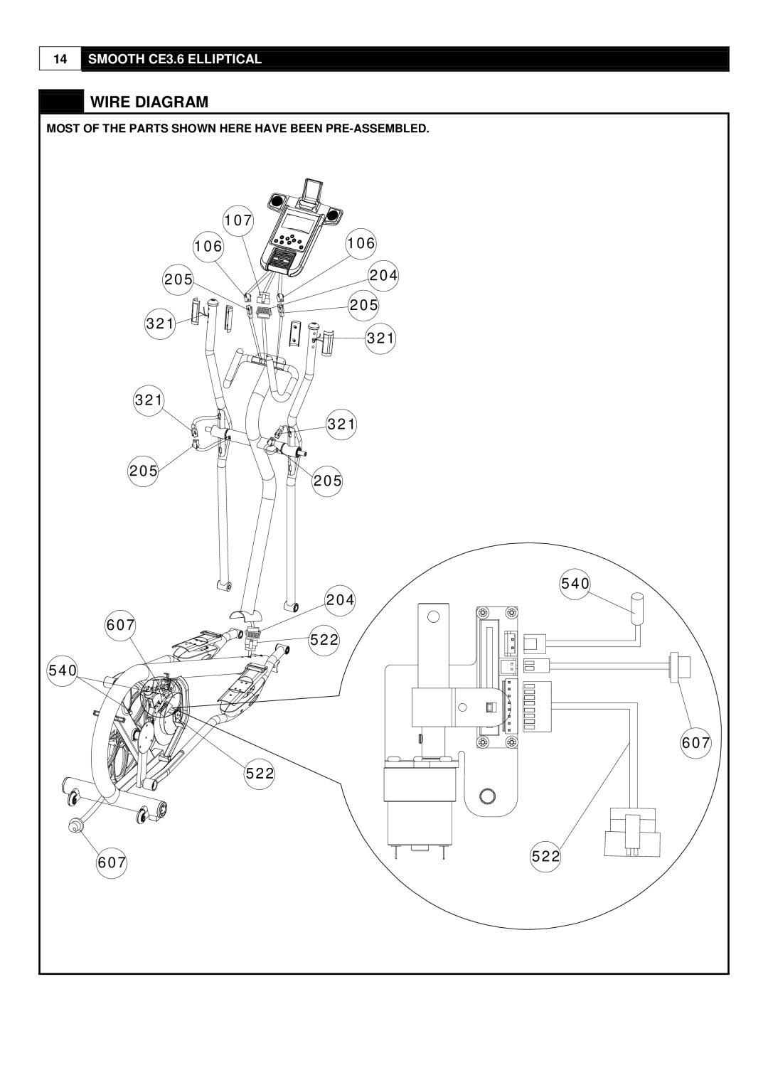 Smooth Fitness CE-3.6 user manual Wire Diagram 