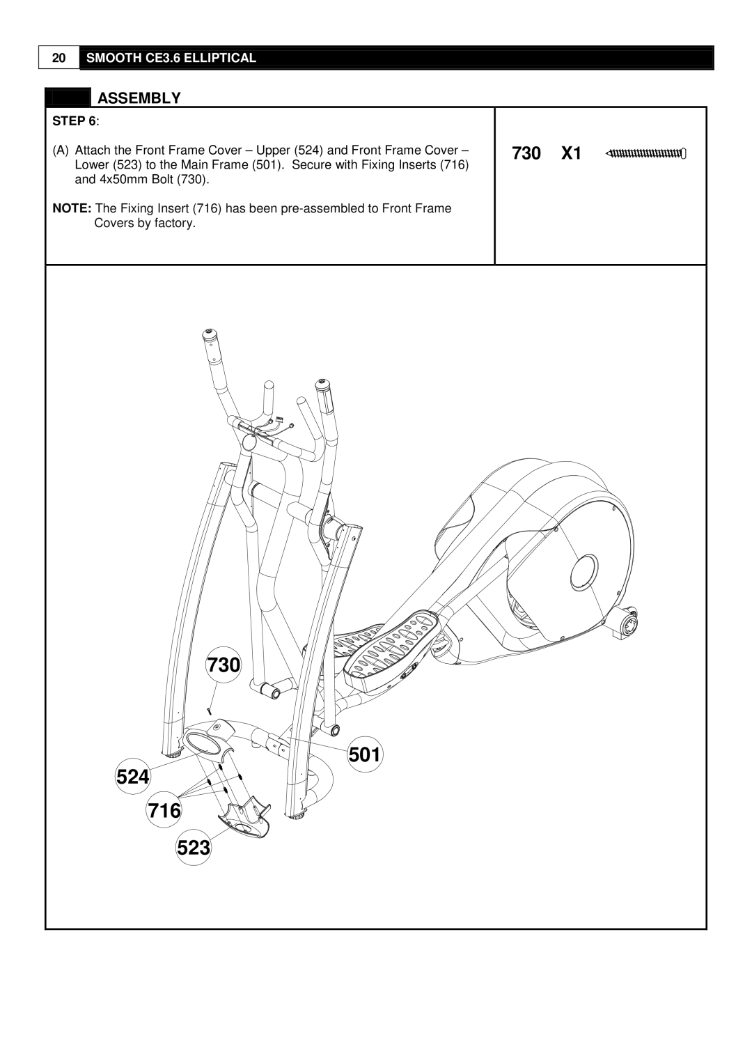 Smooth Fitness CE-3.6 user manual 730 501 