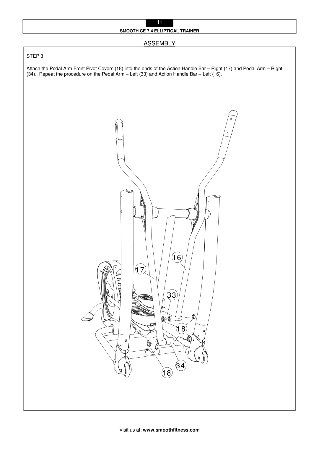 Smooth Fitness CE 7.4 user manual Assembly 