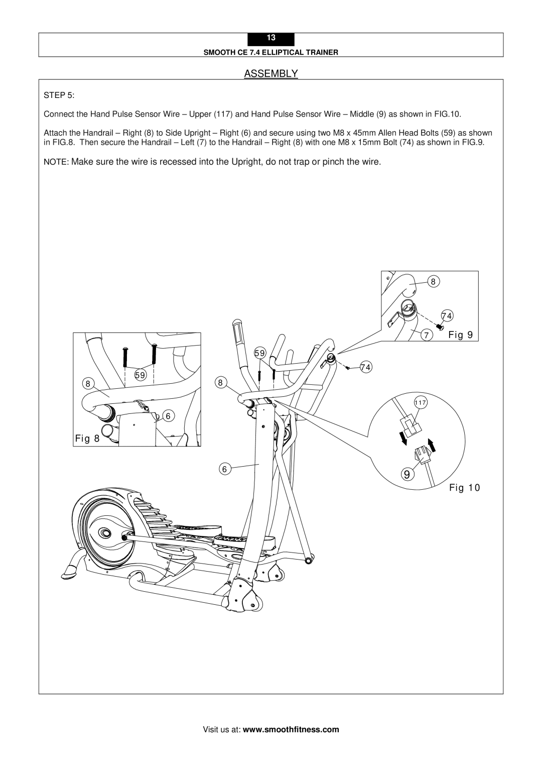 Smooth Fitness CE 7.4 user manual 117 