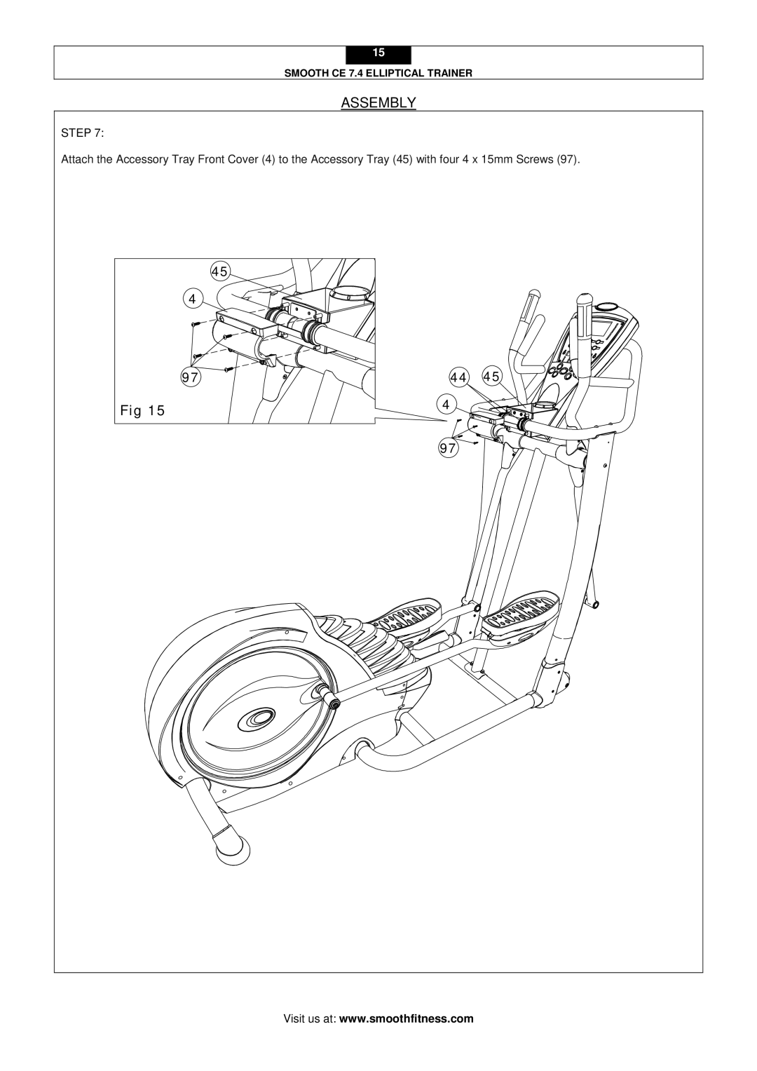 Smooth Fitness CE 7.4 user manual Assembly 