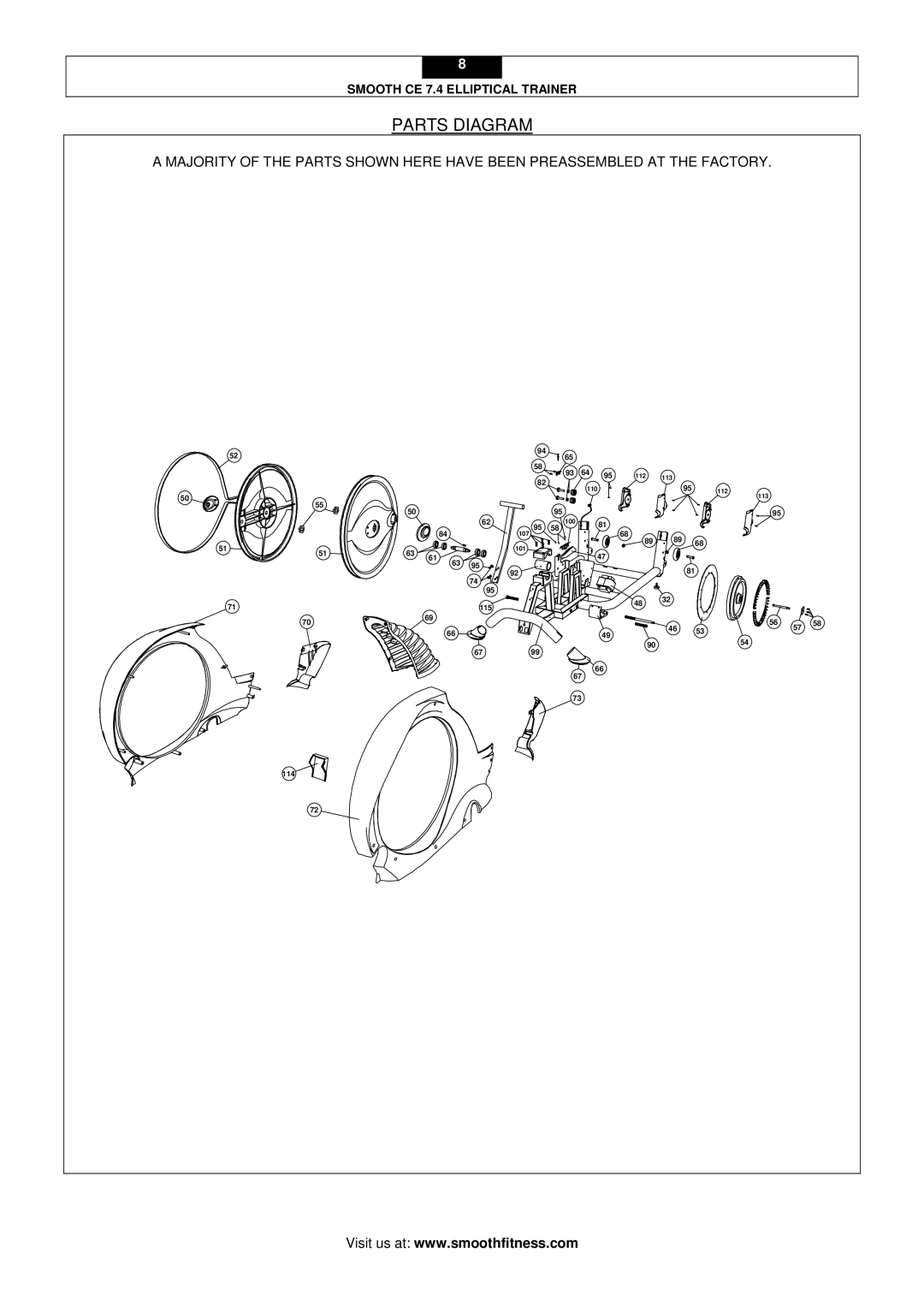 Smooth Fitness CE 7.4 user manual 115 114 