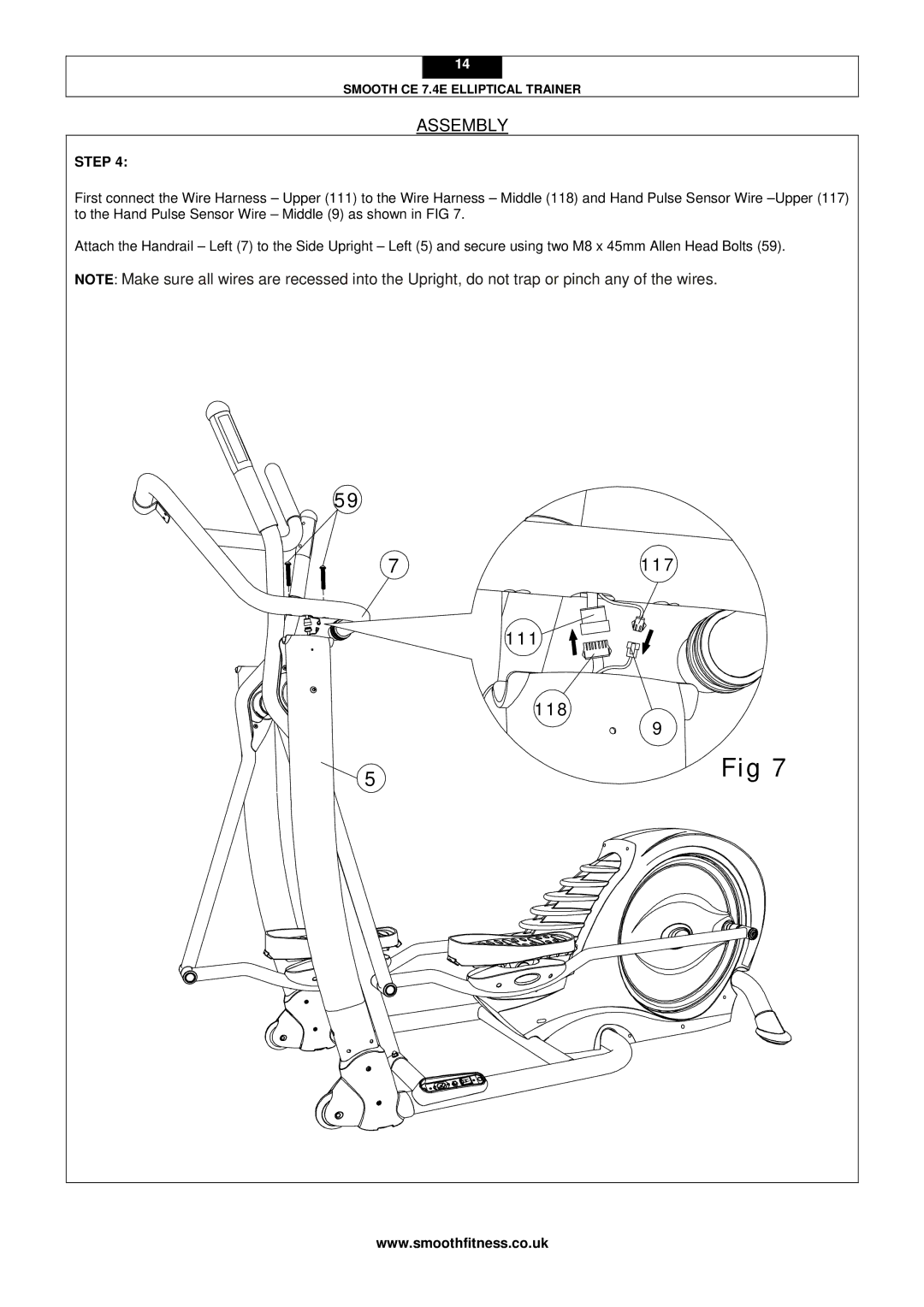 Smooth Fitness CE 7.4E user manual 7117 111 118 