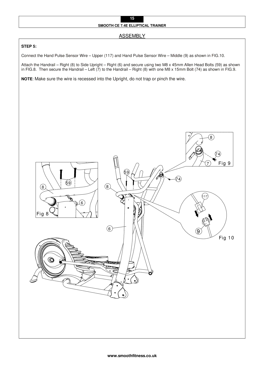 Smooth Fitness CE 7.4E user manual 117 