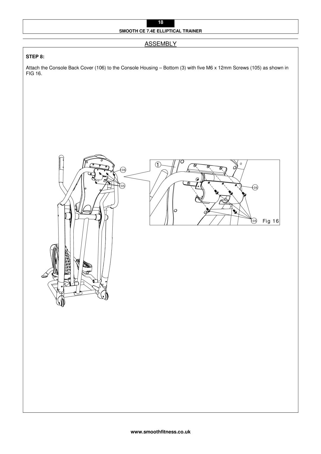 Smooth Fitness CE 7.4E user manual 105 Fig 