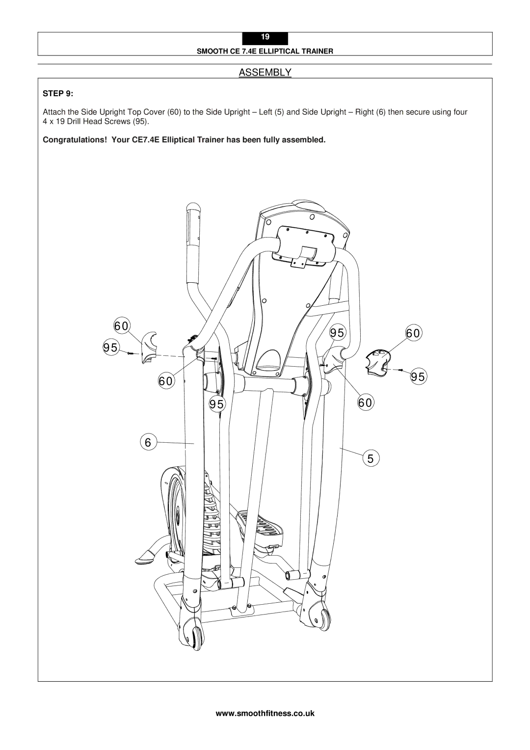 Smooth Fitness CE 7.4E user manual 9560 