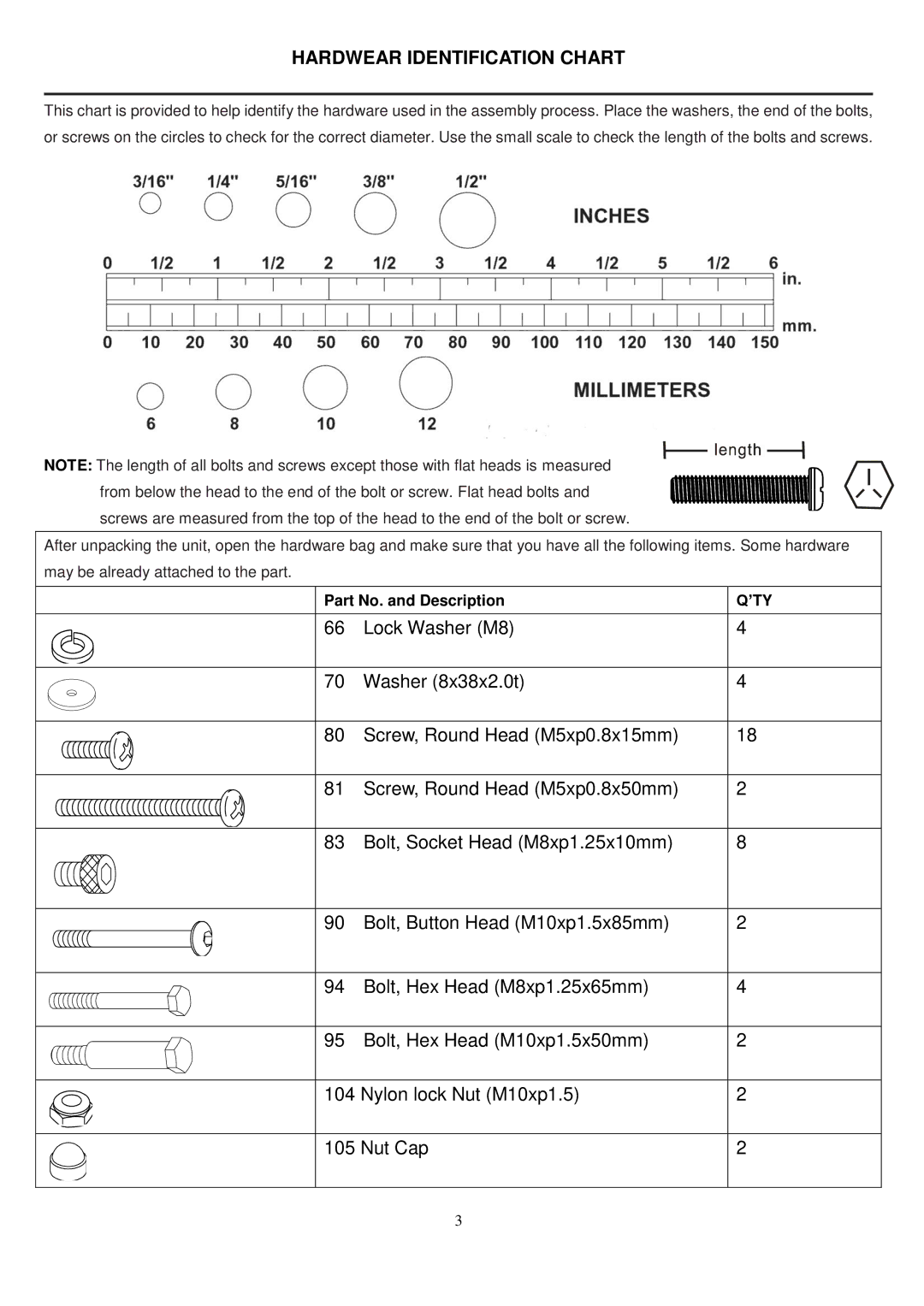 Smooth Fitness CE-8.0LC owner manual Part No. and Description, ’Ty 