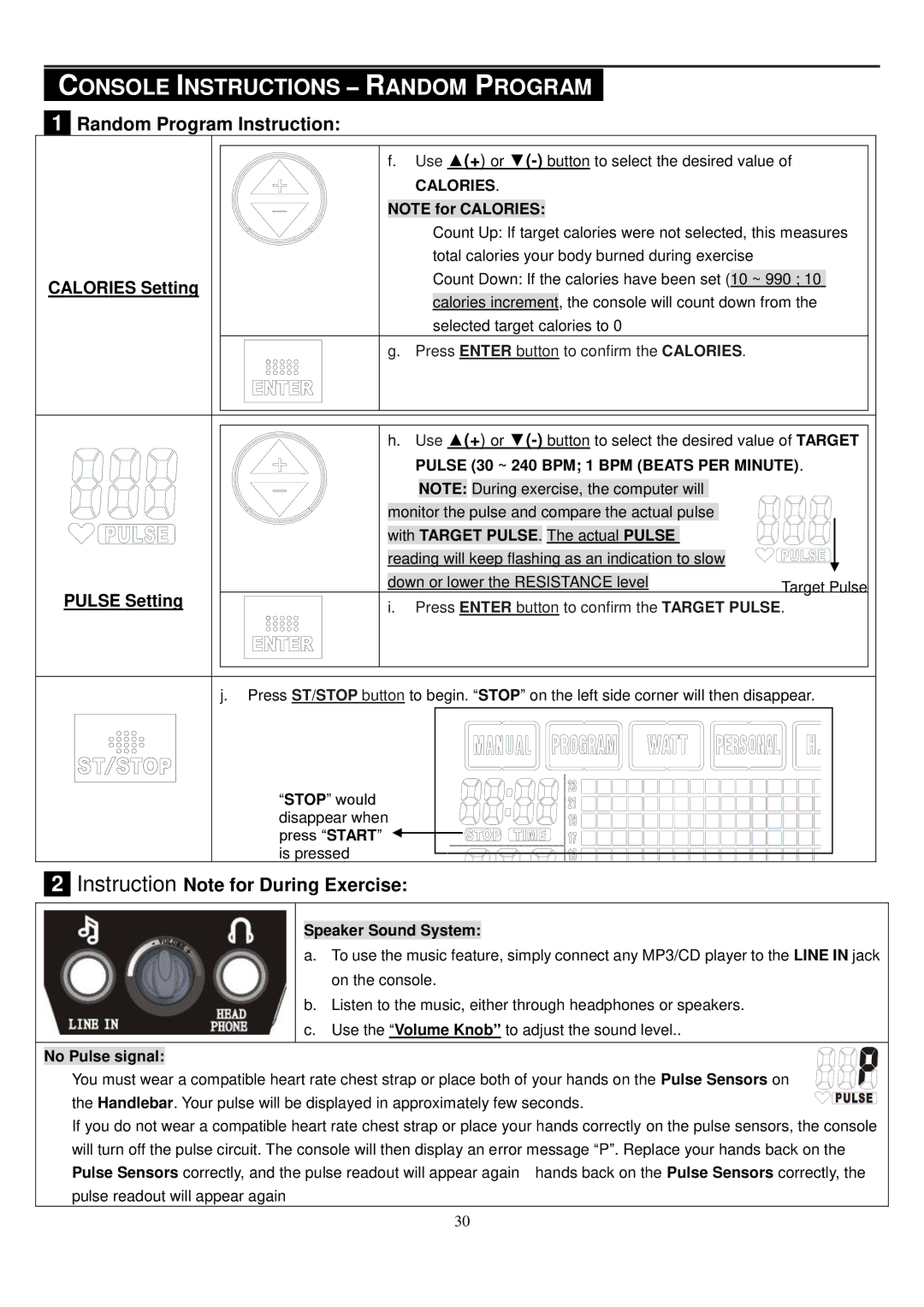 Smooth Fitness CE-8.0LC owner manual Pulse Setting 