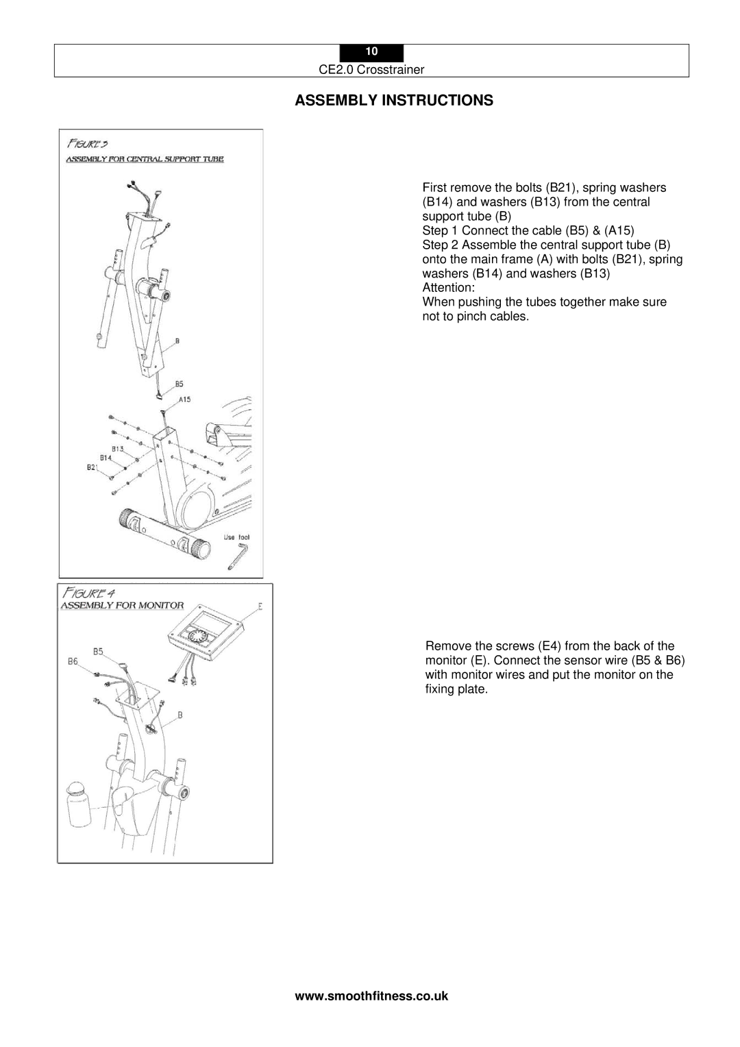 Smooth Fitness CE2.0 user manual Assembly Instructions 