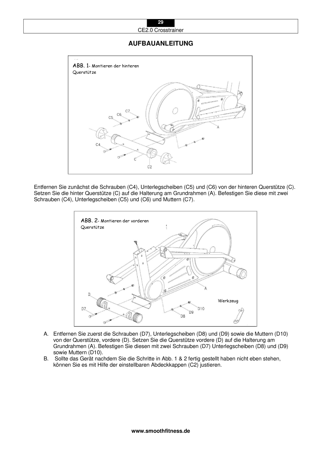 Smooth Fitness CE2.0 user manual Aufbauanleitung 