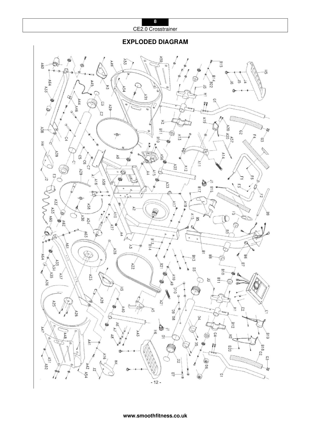 Smooth Fitness CE2.0 user manual Exploded Diagram 