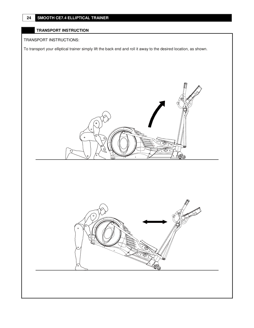 Smooth Fitness CE7.4 user manual Transport Instruction 