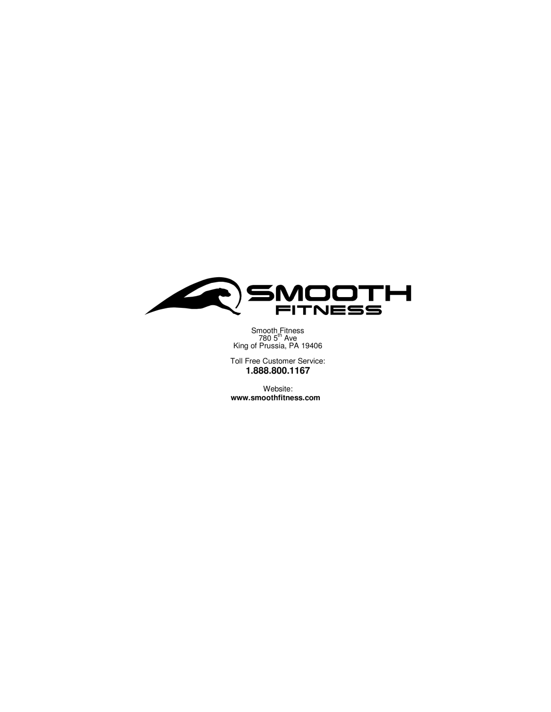 Smooth Fitness CE7.4 user manual 888.800.1167 