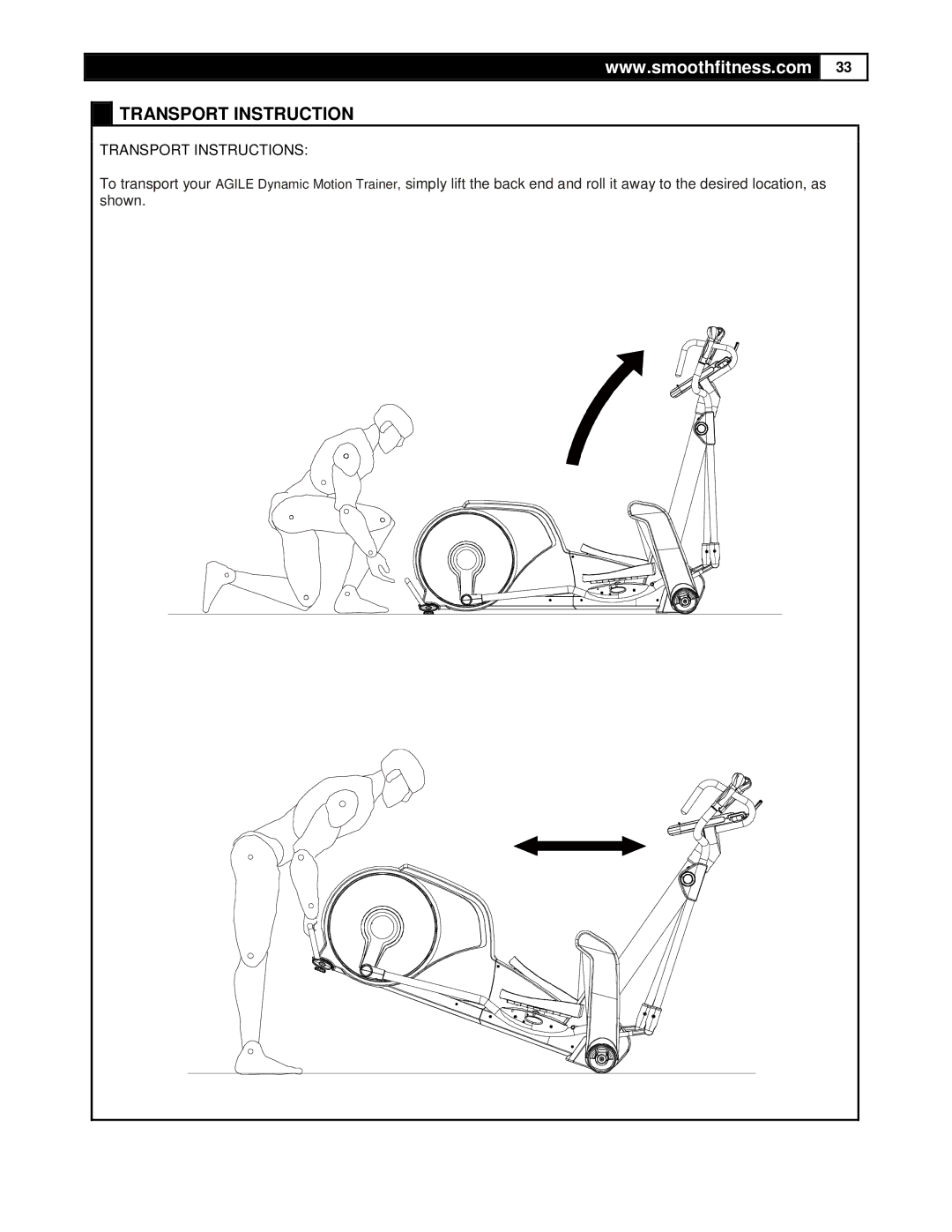 Smooth Fitness DMT X2 user manual Transport Instructions 