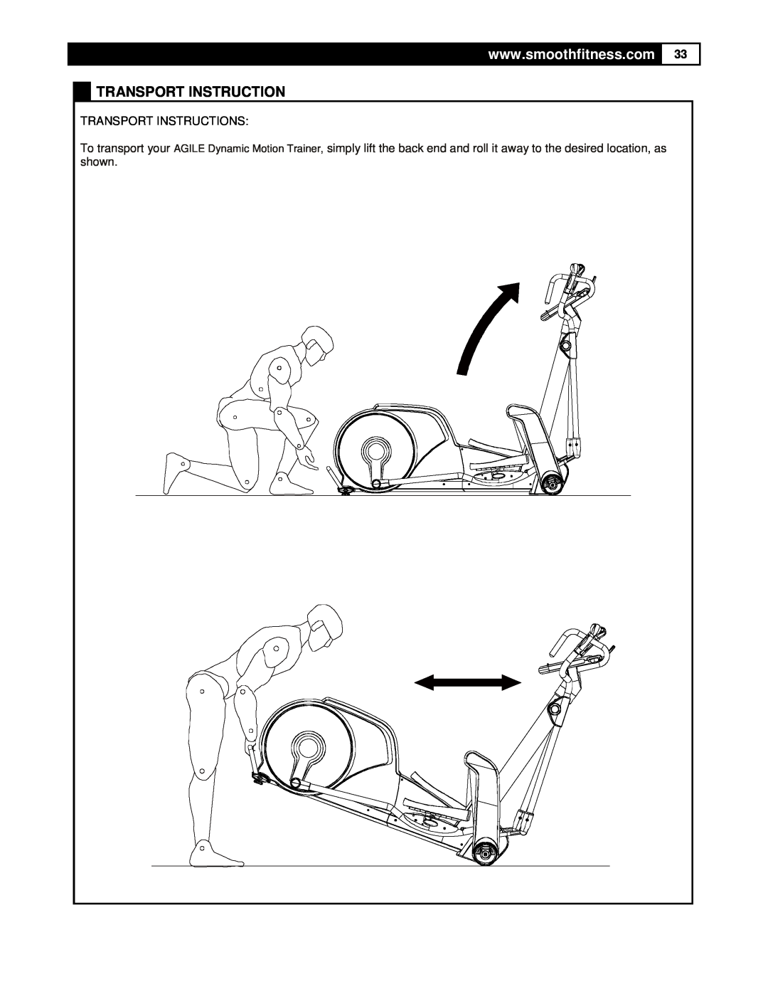 Smooth Fitness DMT X2 user manual Transport Instructions 