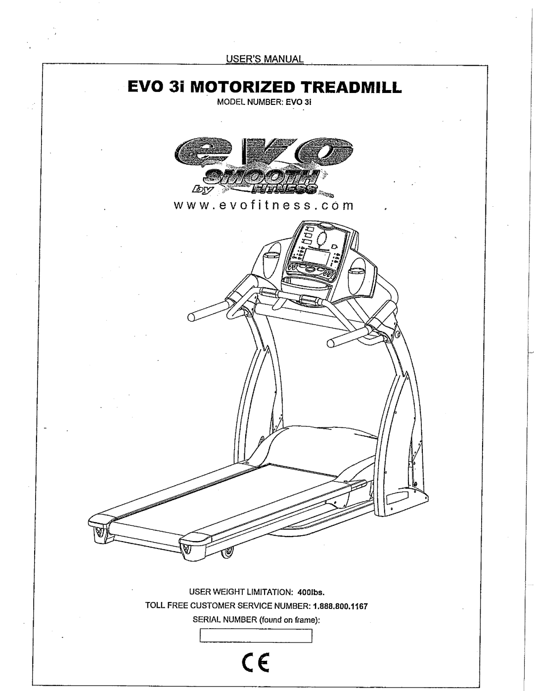 Smooth Fitness EVO 3i manual 