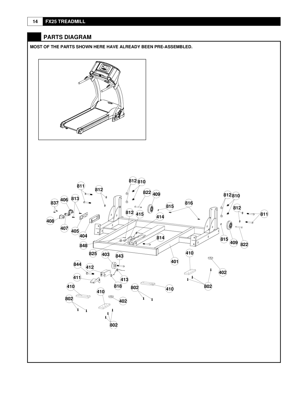 Smooth Fitness user manual 14 FX25 Treadmill 