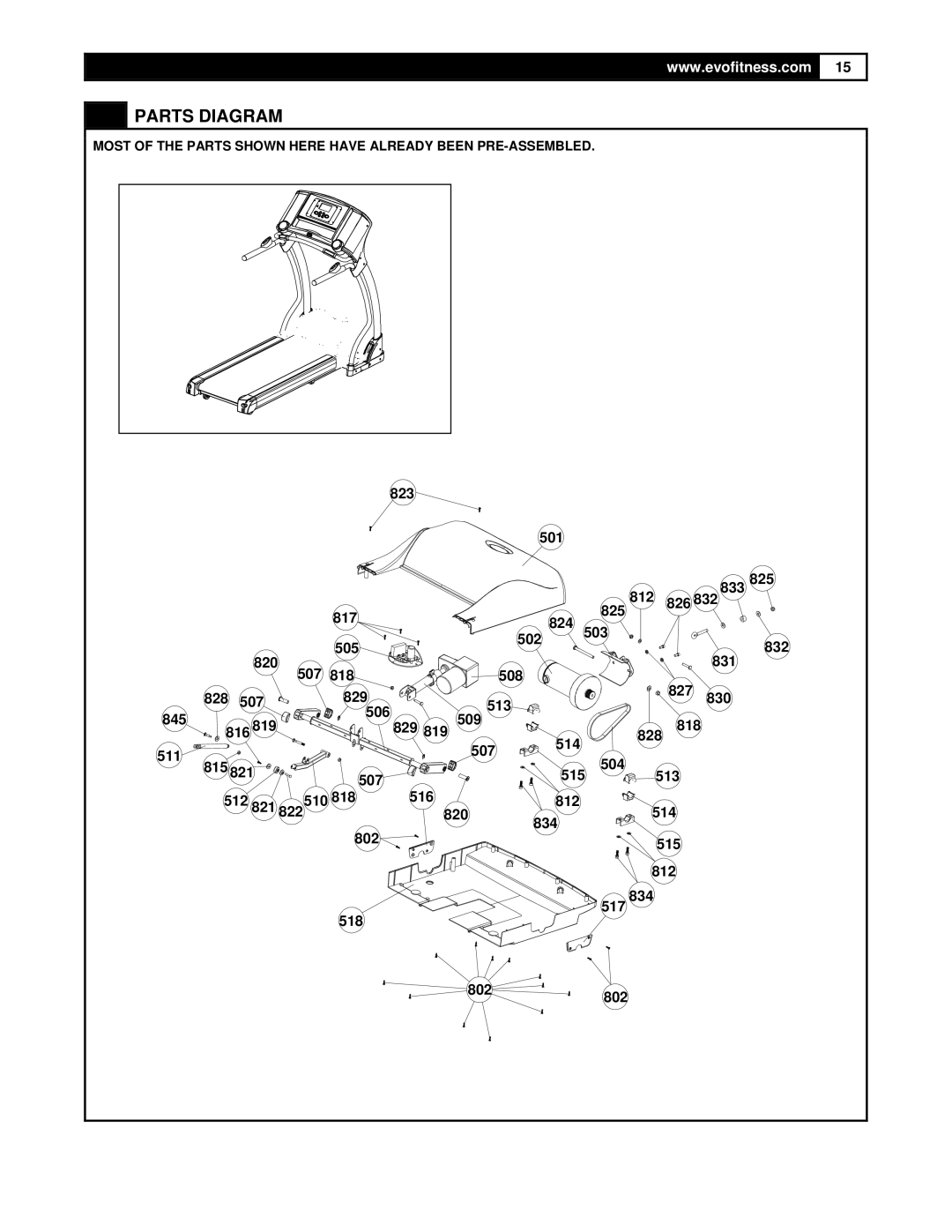 Smooth Fitness FX25 user manual Parts Diagram 