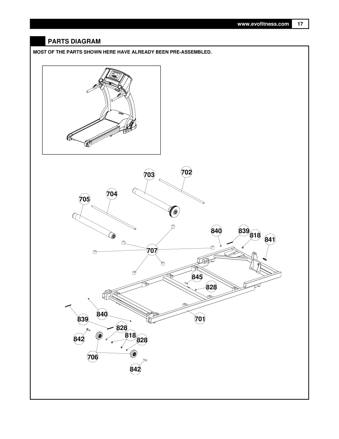 Smooth Fitness FX25 user manual 703 702 705 704 840 839 841 707 845 828 701 842 818 706 