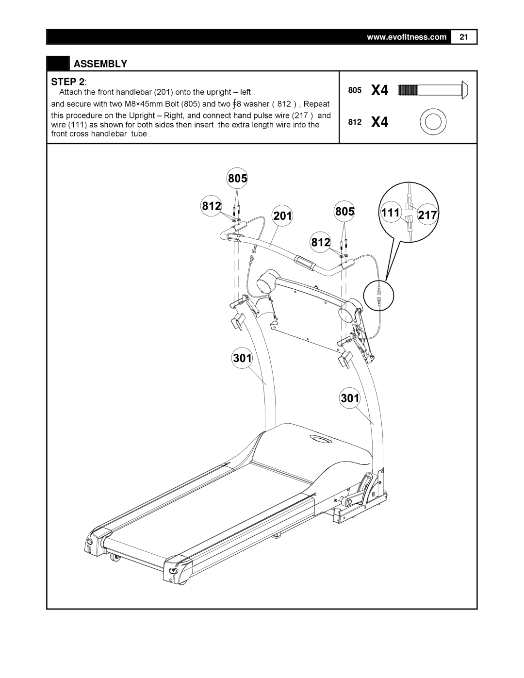 Smooth Fitness FX25 user manual Assembly Step, 805 