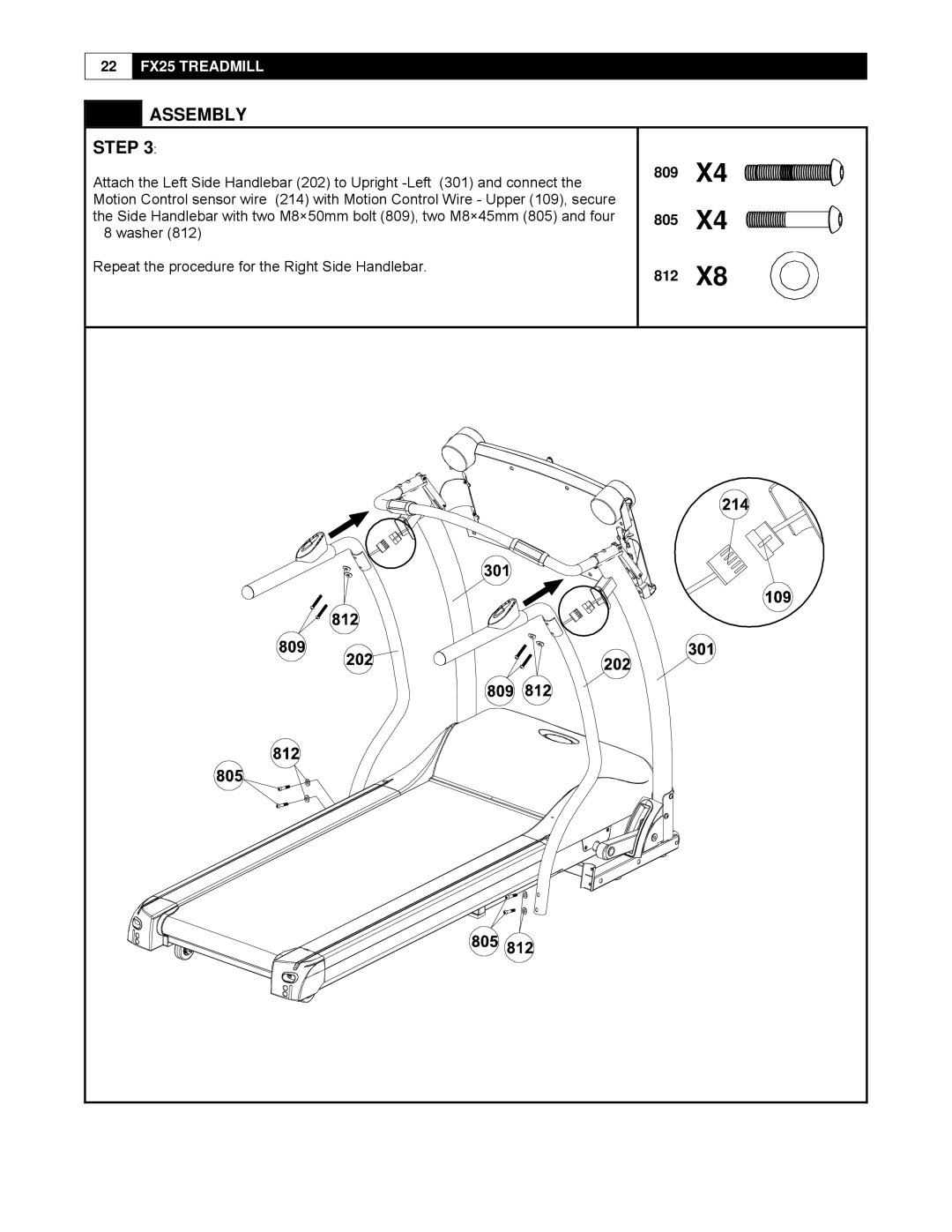 Smooth Fitness FX25 user manual 809 805 812 