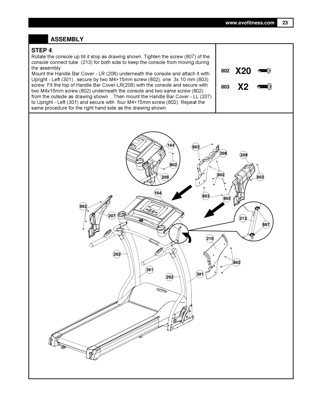 Smooth Fitness FX25 user manual 802 803 