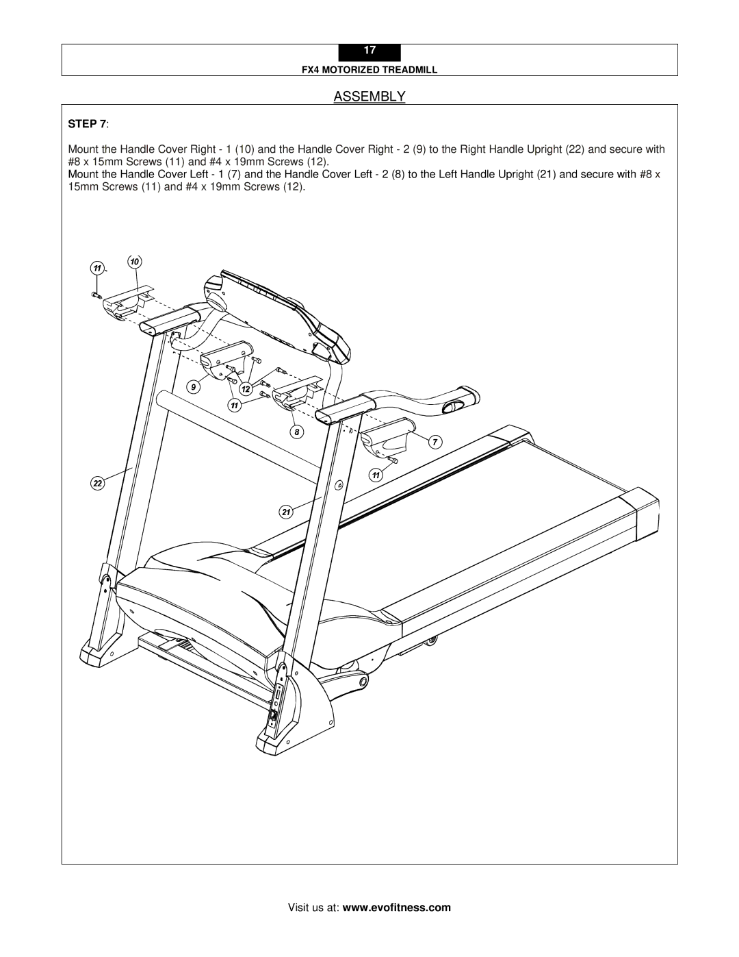 Smooth Fitness FX4 user manual Assembly 