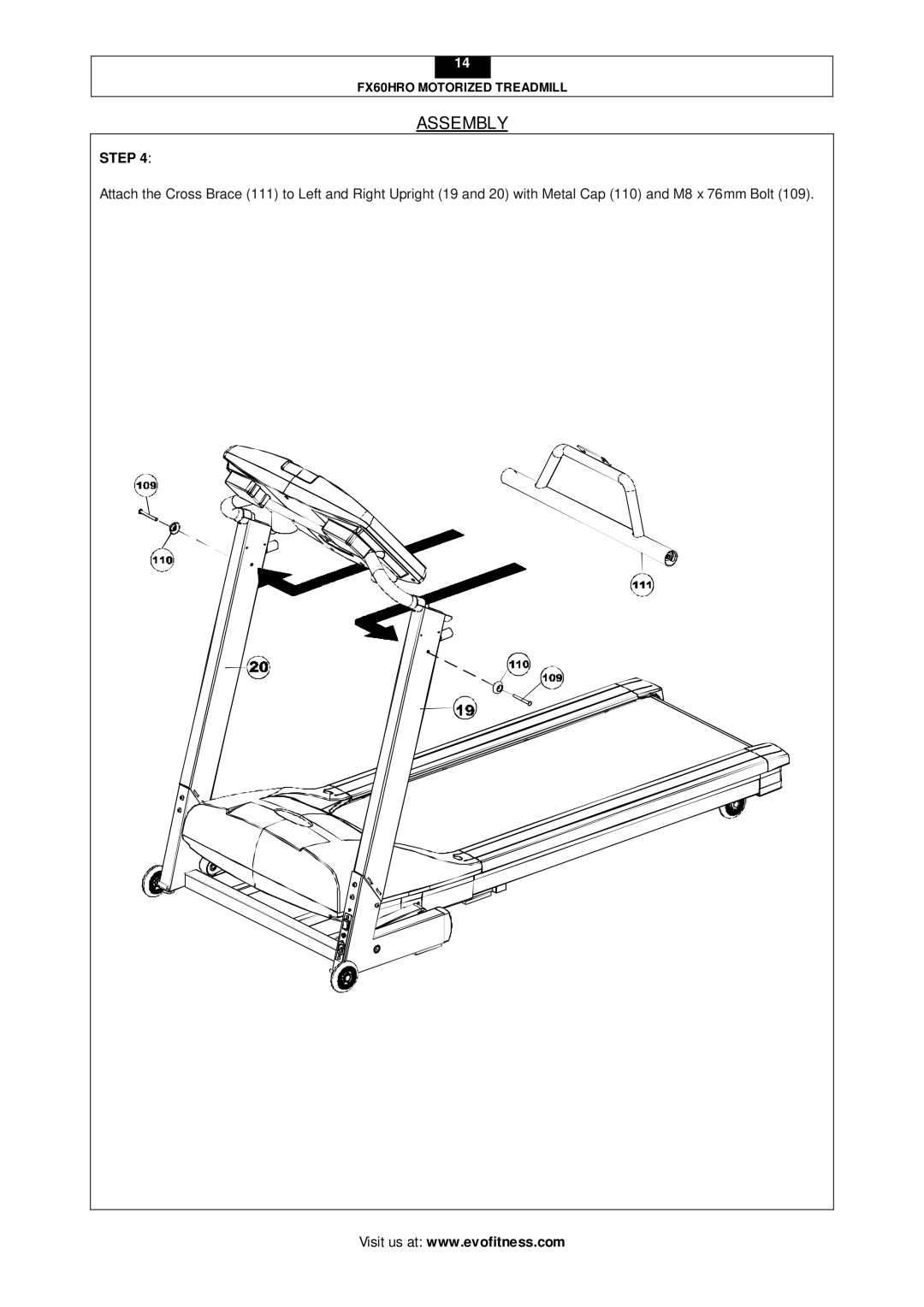 Smooth Fitness FX60HRO user manual Assembly 